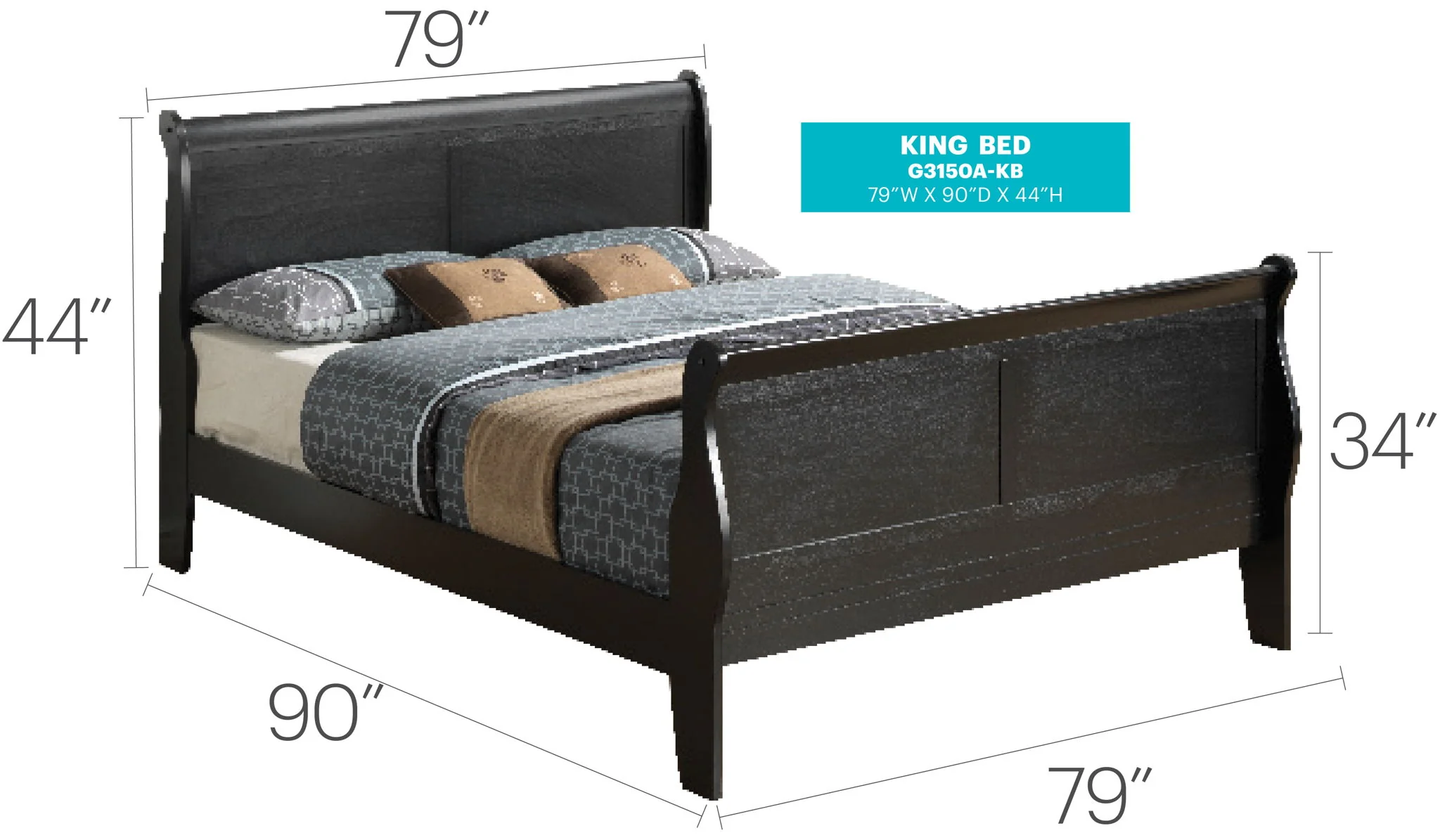 Panel Sleigh Bed - Image 23