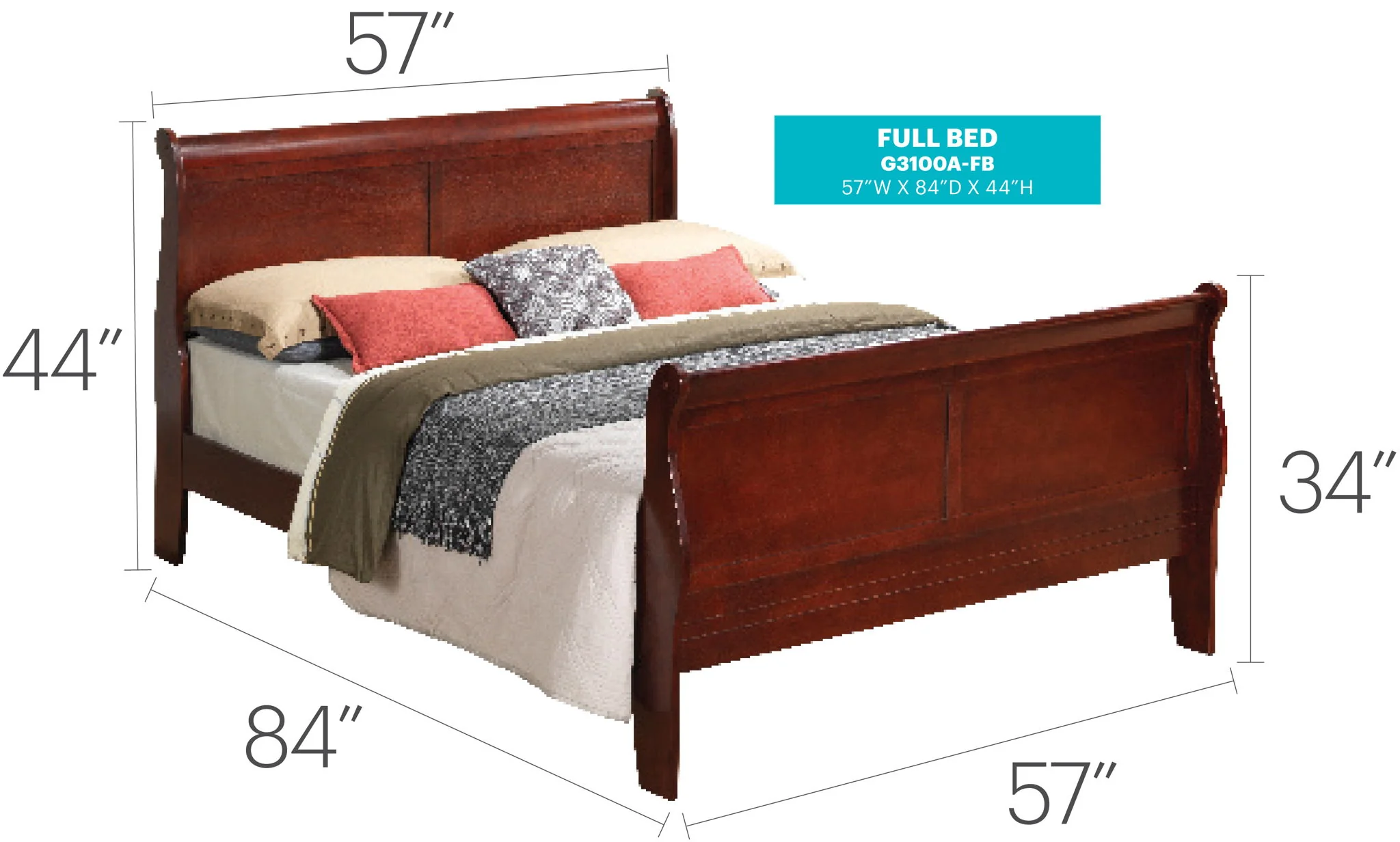 Panel Sleigh Bed - Image 25