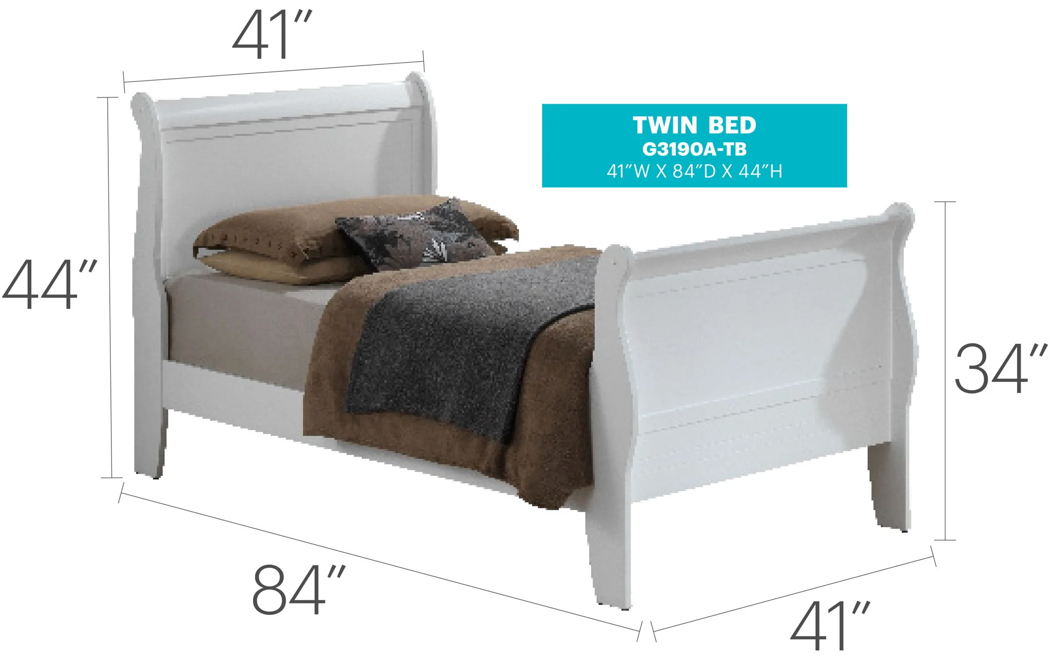 Panel Sleigh Bed - Image 26