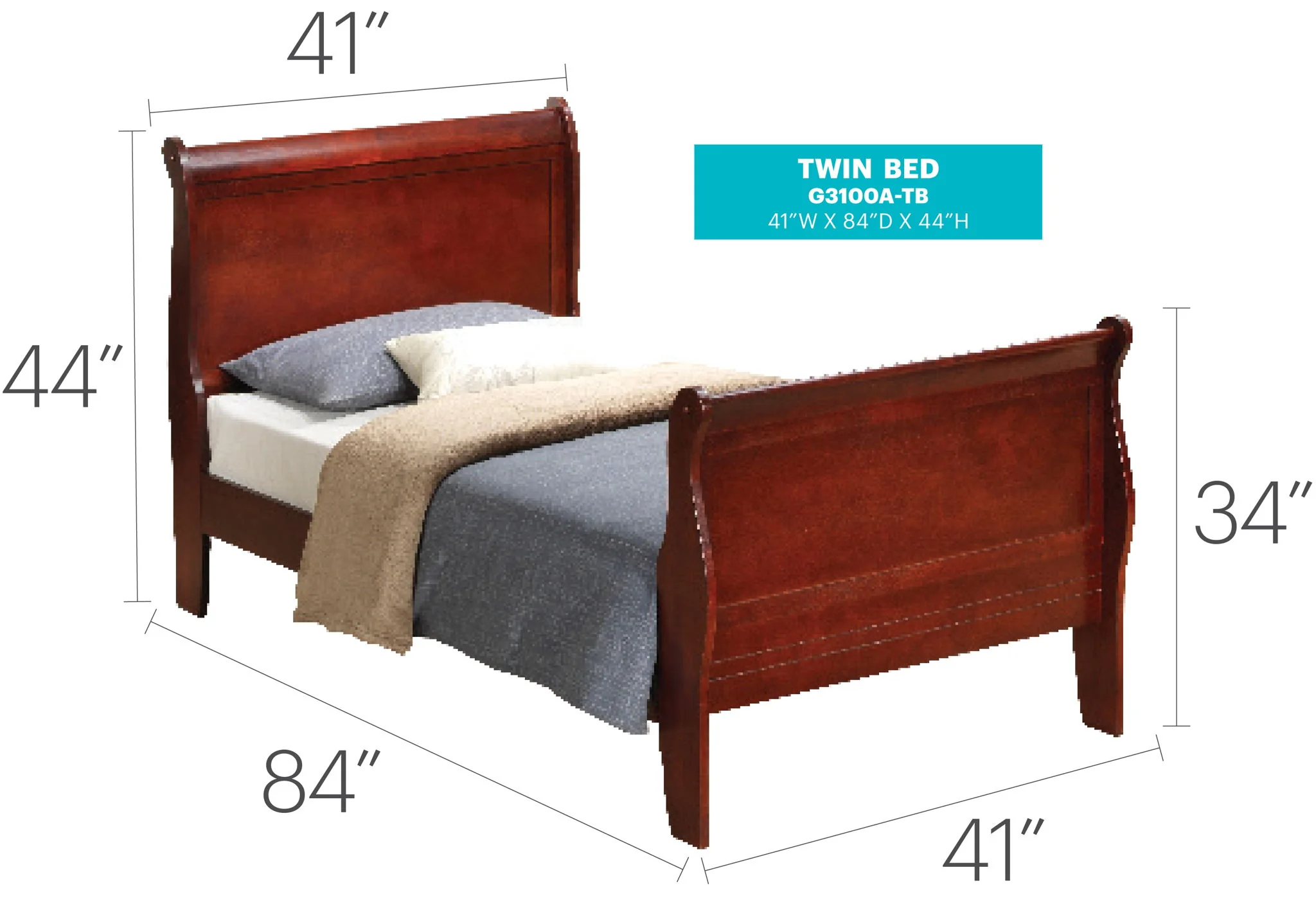 Panel Sleigh Bed - Image 43
