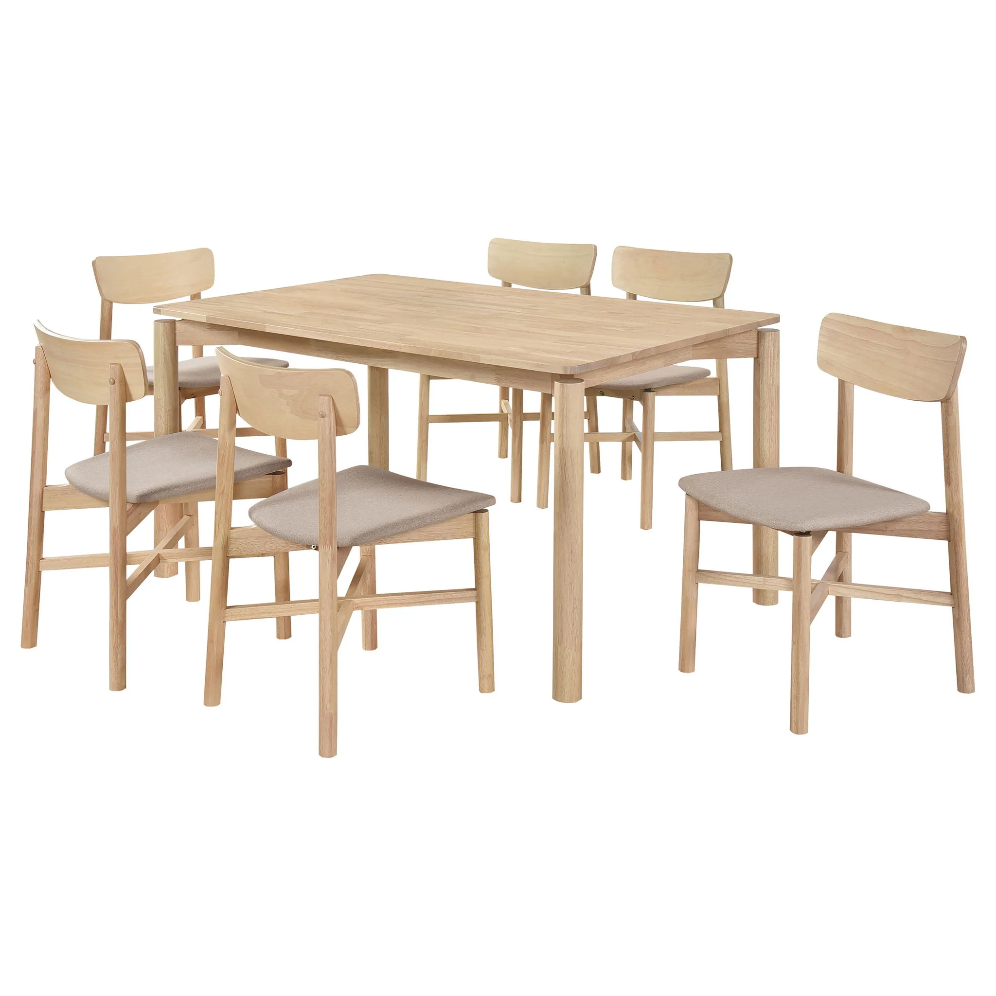 Parkridge 7-piece 59-inch Wood Dining Set White Washed - Image 4