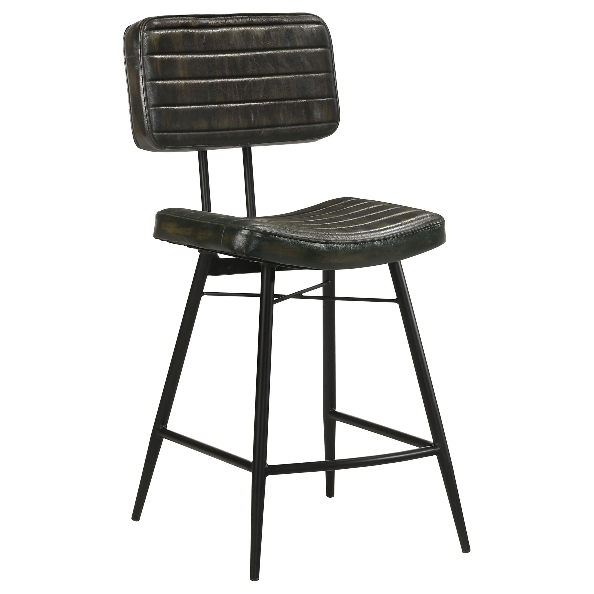 Partridge Leather Counter Chair Antique Espresso (Set of 2) - Image 4