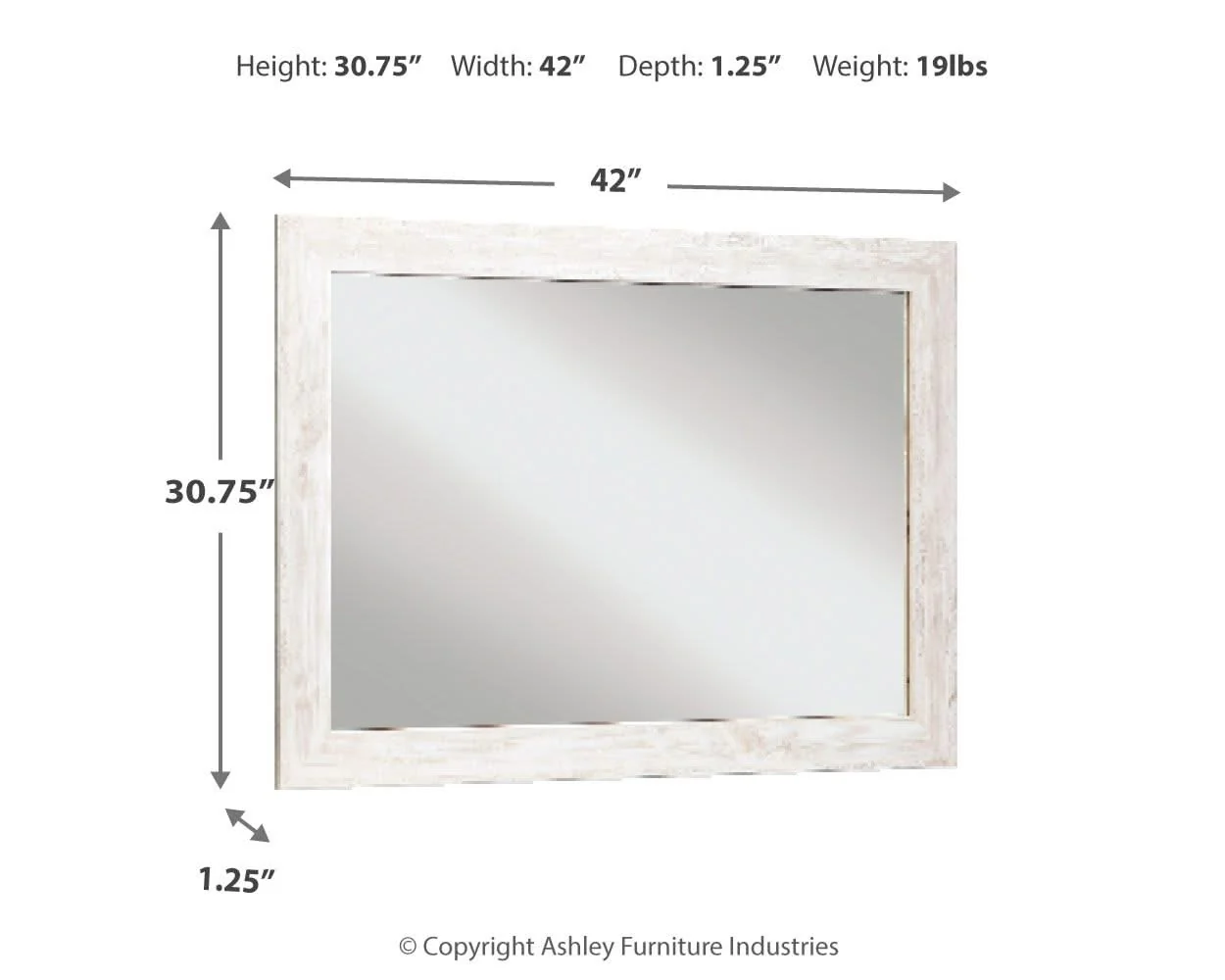Paxberry - Bedroom Accent Mirror - Whitewash - Image 2