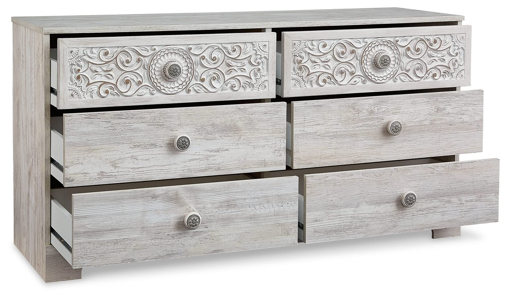 Paxberry - Six Drawer Dresser - Weatherworn - Whitewash - Image 4