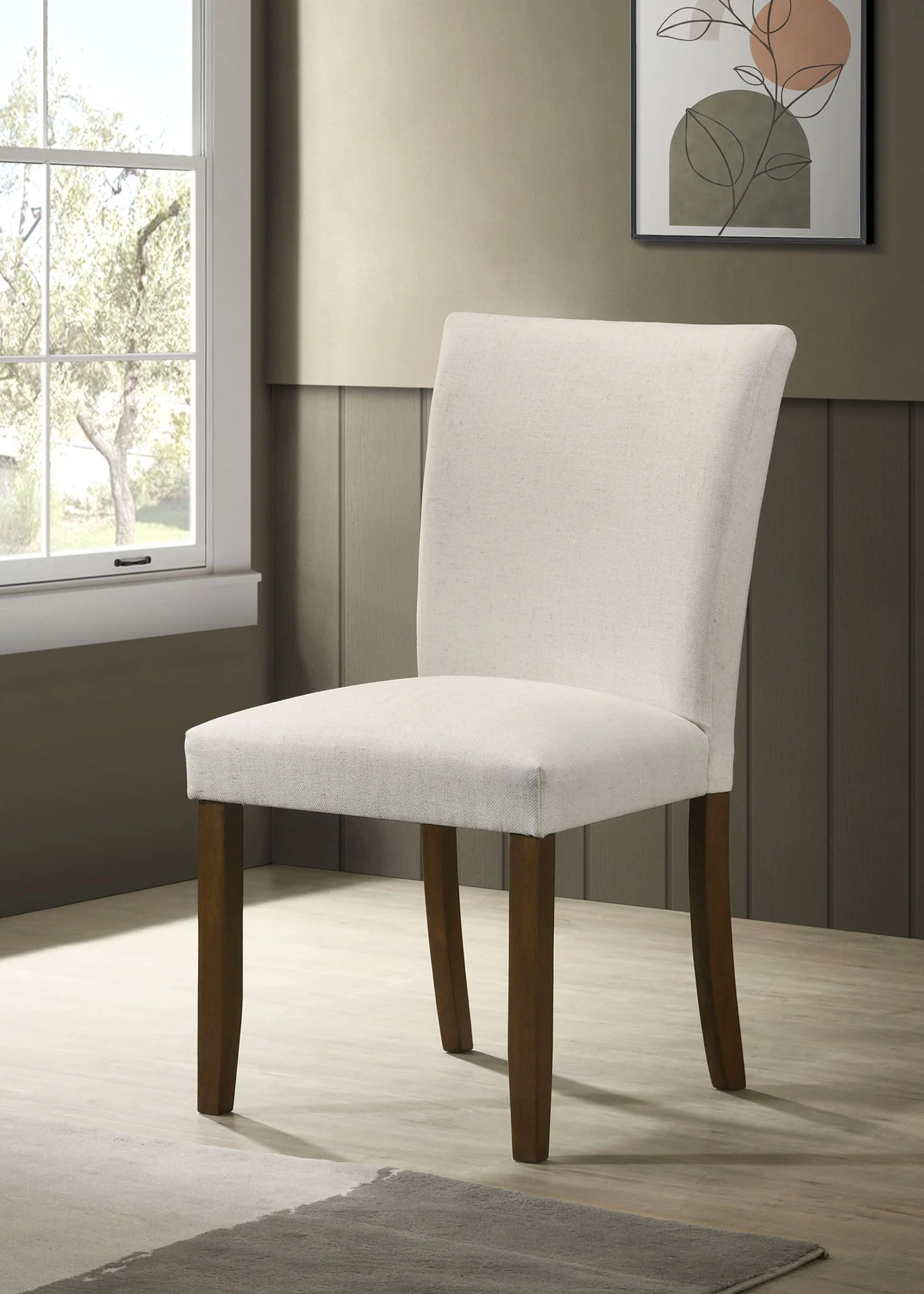 Paxton Upholstered Dining Side Chair Beige (Set of 2) - Image 3