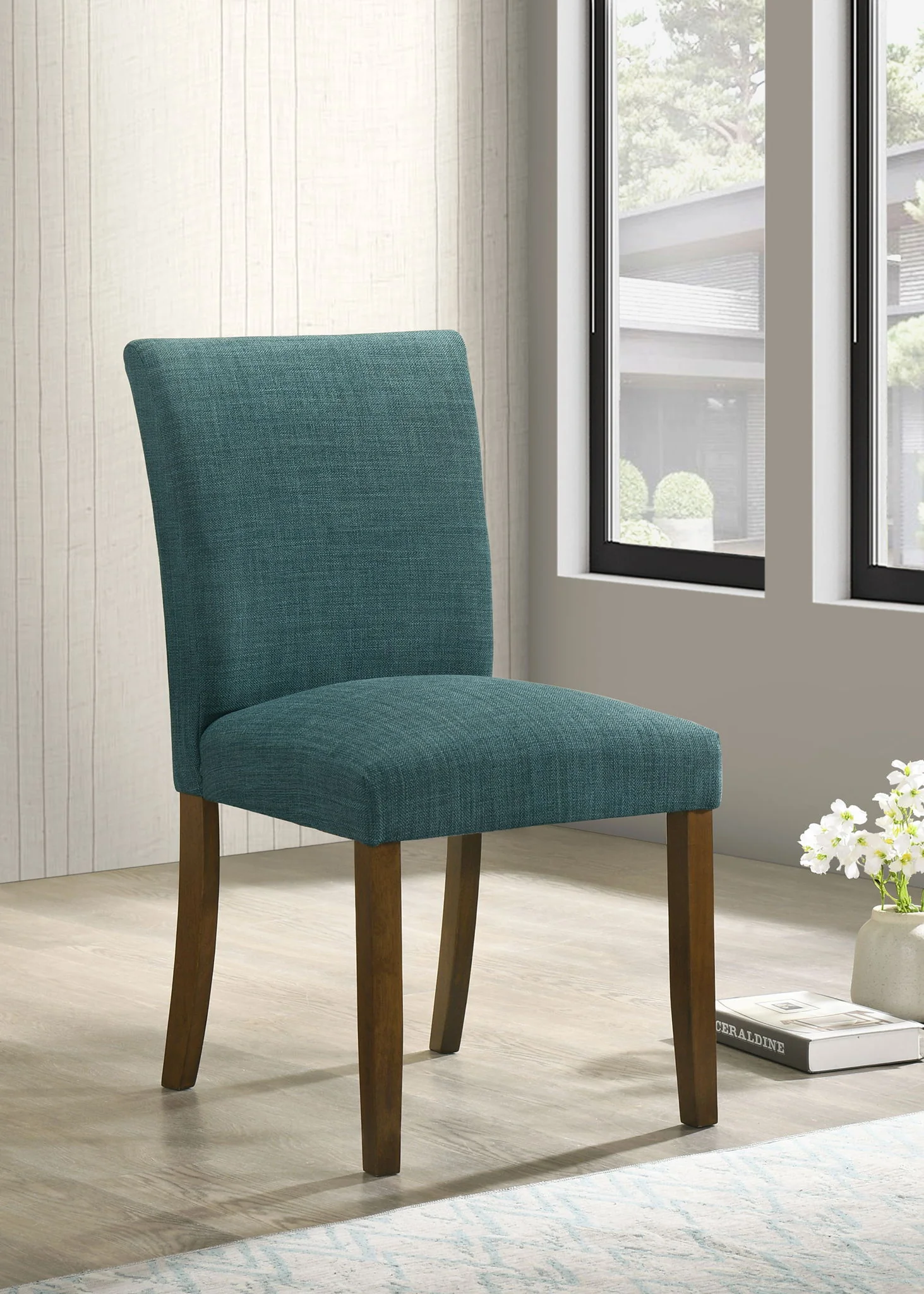 Paxton Upholstered Dining Side Chair Teal Blue (Set of 2) - Image 2
