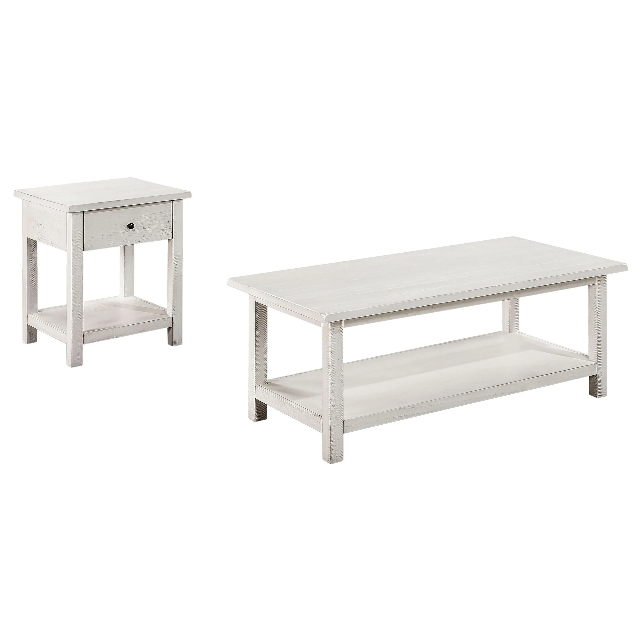 Payne 2-piece Coffee and 1-drawer End Table Set White - Image 3
