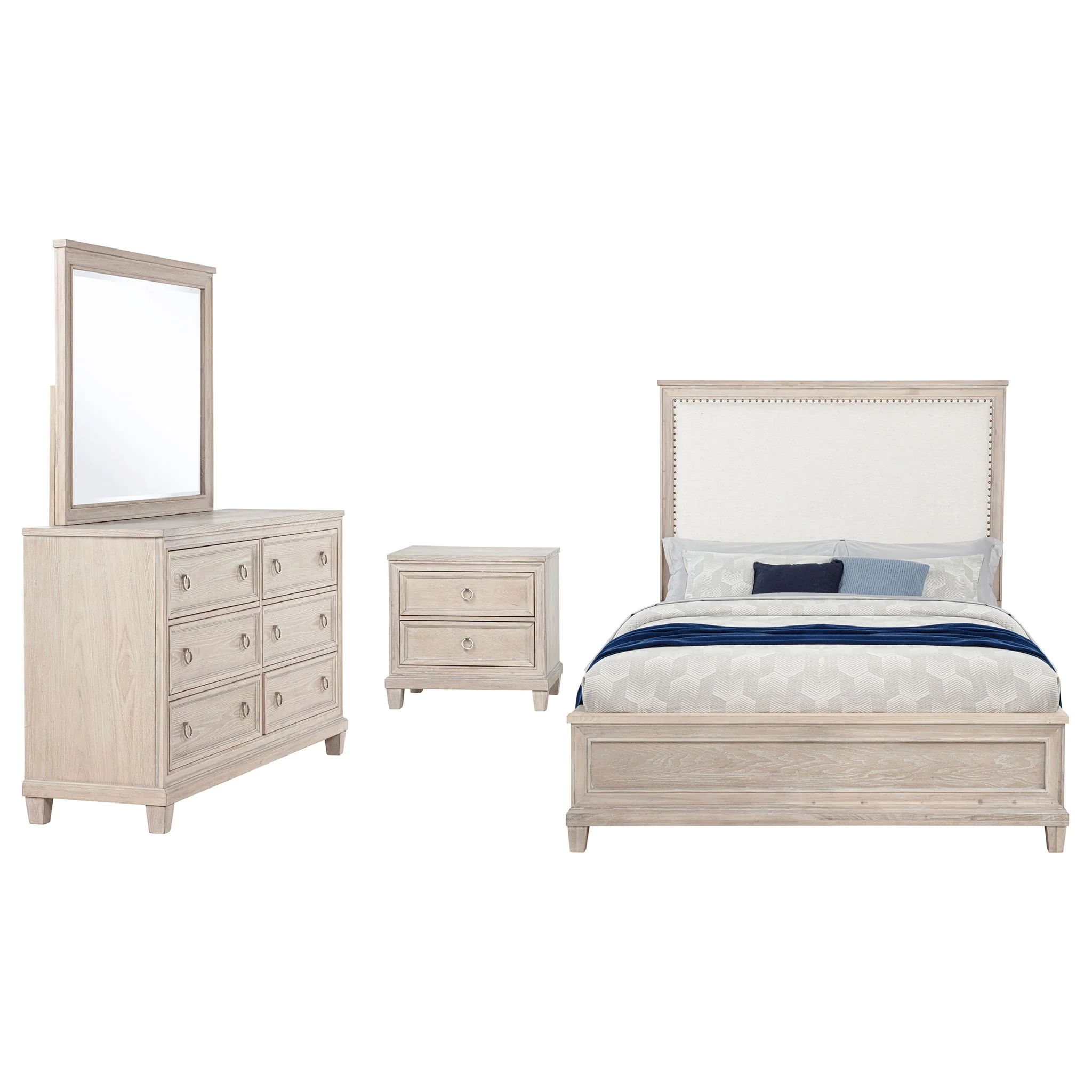 Pembroke 4-piece California King Bedroom Set Washed Oak - Image 2