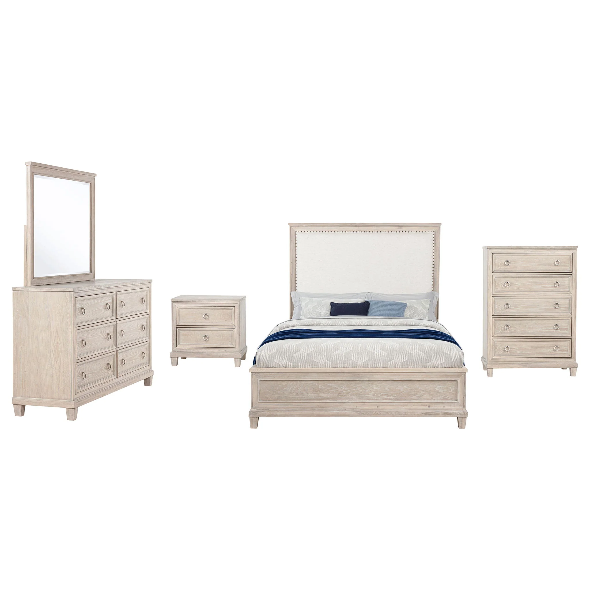 Pembroke 5-piece California King Bedroom Set Washed Oak - Image 4