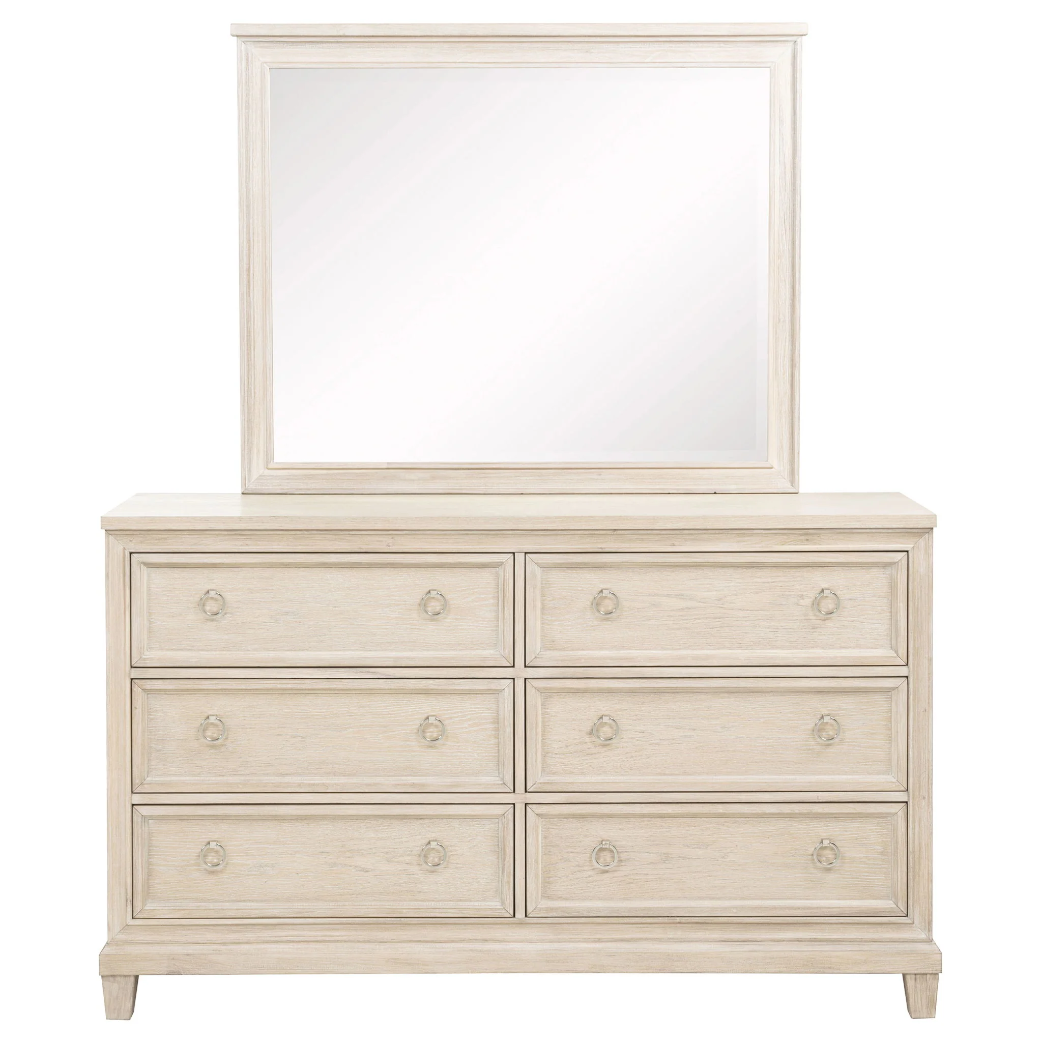 Pembroke 6-drawer Bedroom Dresser with Mirror Washed Oak - Image 2