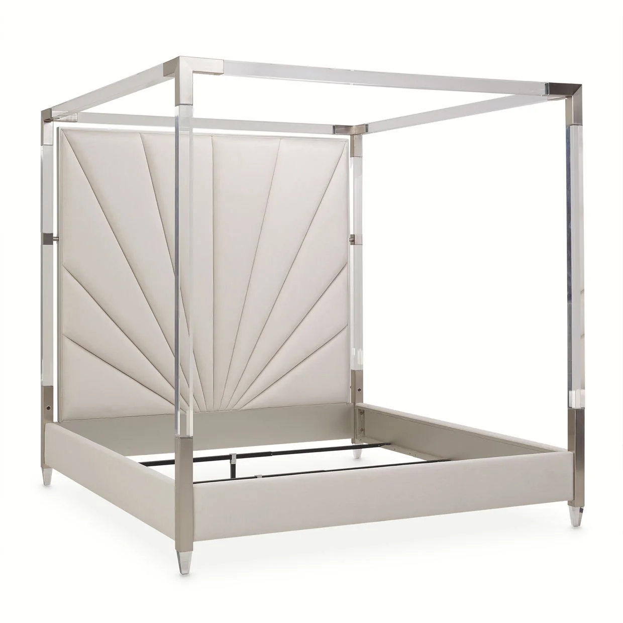 Penthouse - Eastern King Canopy Bed - Frosted Linen / Ash Gray - Image 4