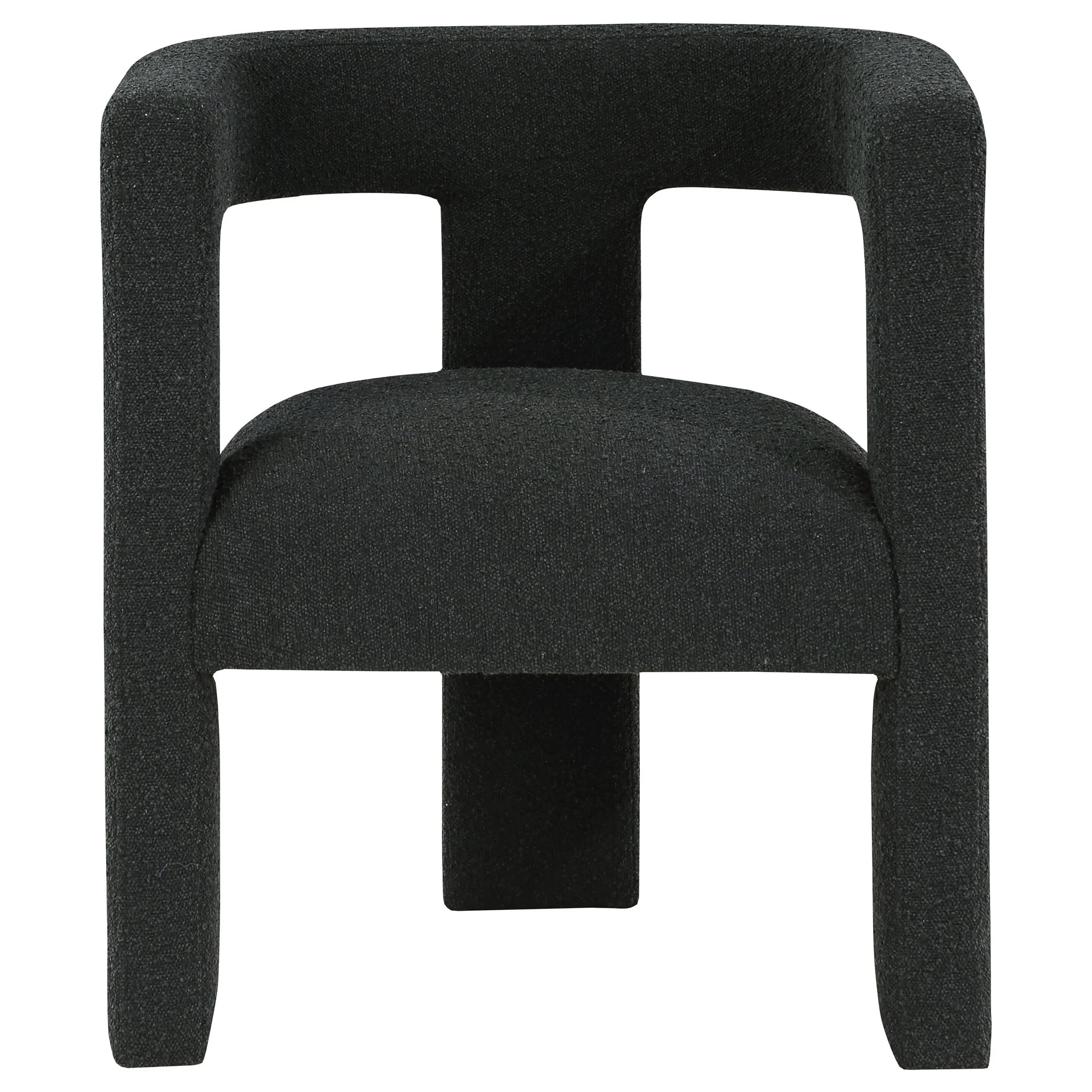 Petra Boucle Upholstered Accent Side Chair Black - Image 2