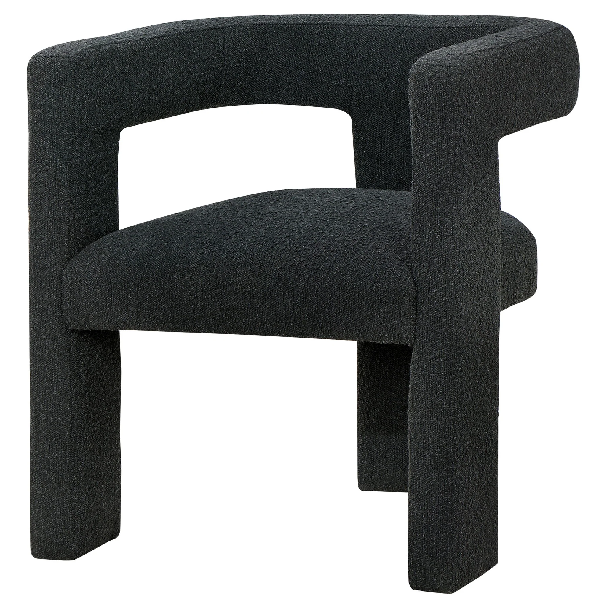 Petra Boucle Upholstered Accent Side Chair Black - Image 3