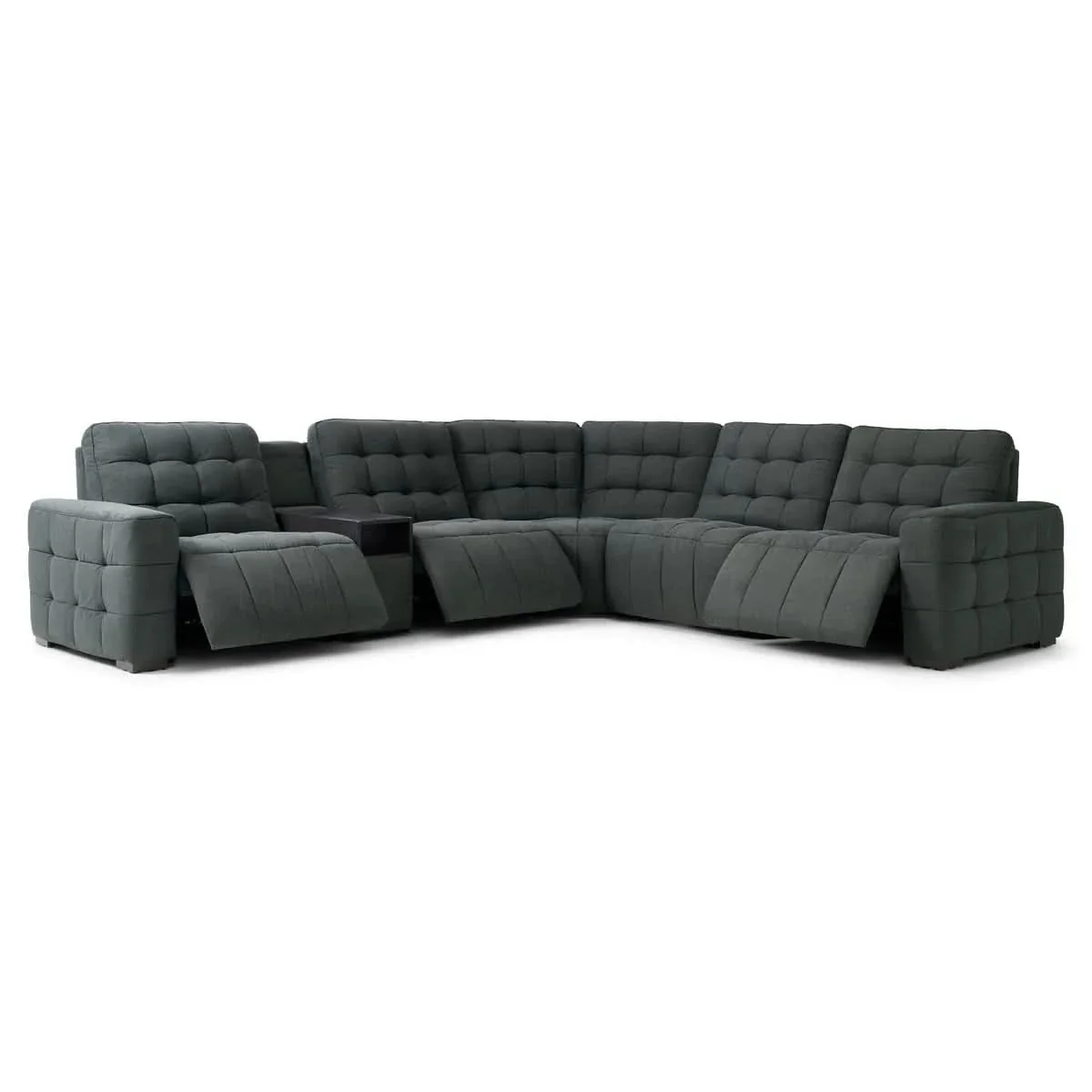 Peyton Pepper Charcoal 6-Piece Power Reclining Sectional with Storage Console & USB Charging - Image 2