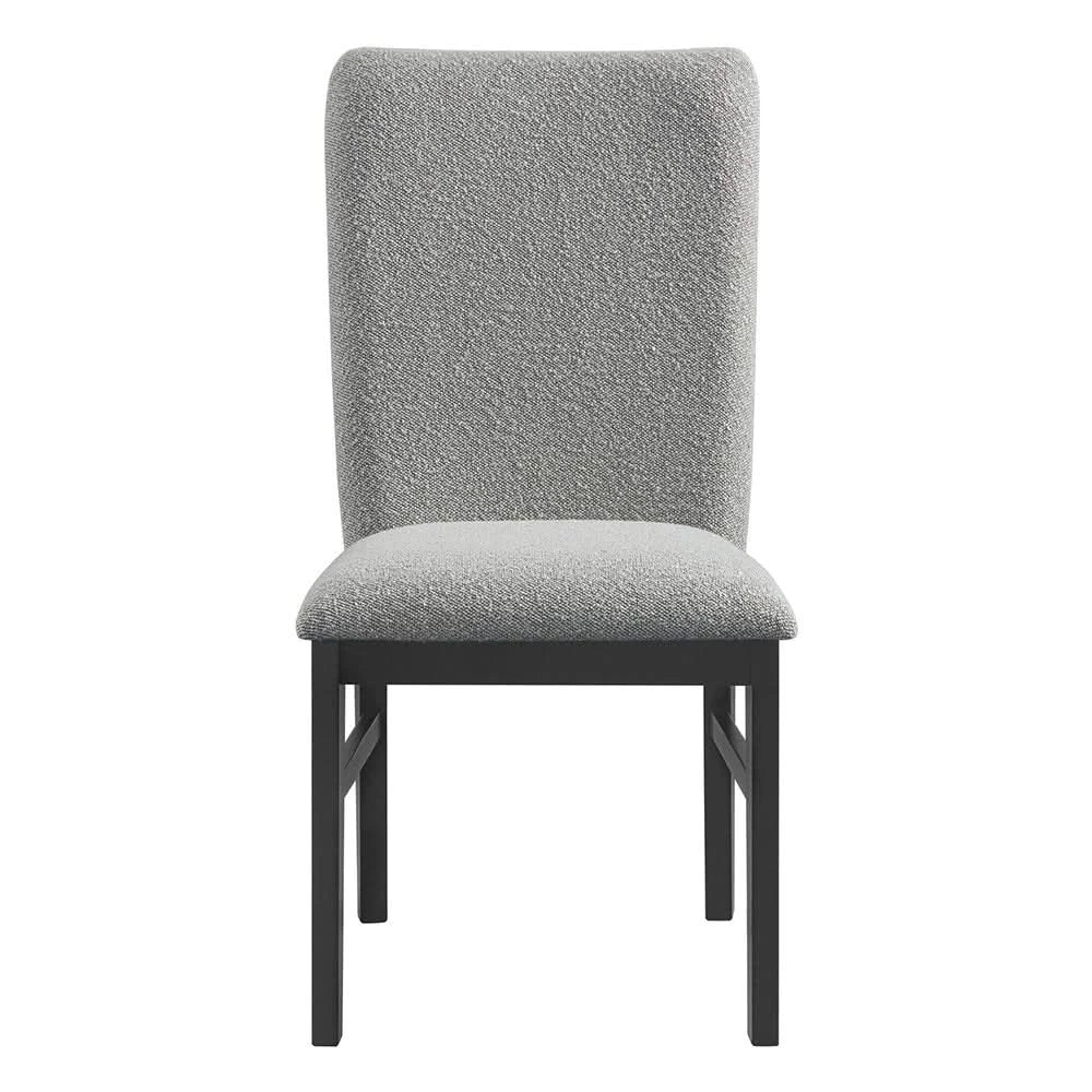 Portland Black 5PC Dining Set with Grey Upholstered Chairs - Image 5