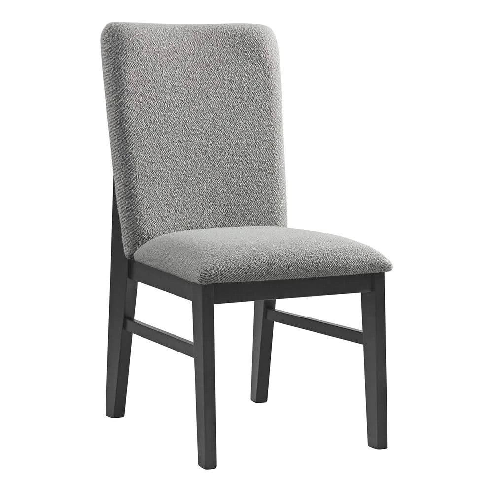 Portland Black 5PC Dining Set with Grey Upholstered Chairs - Image 4