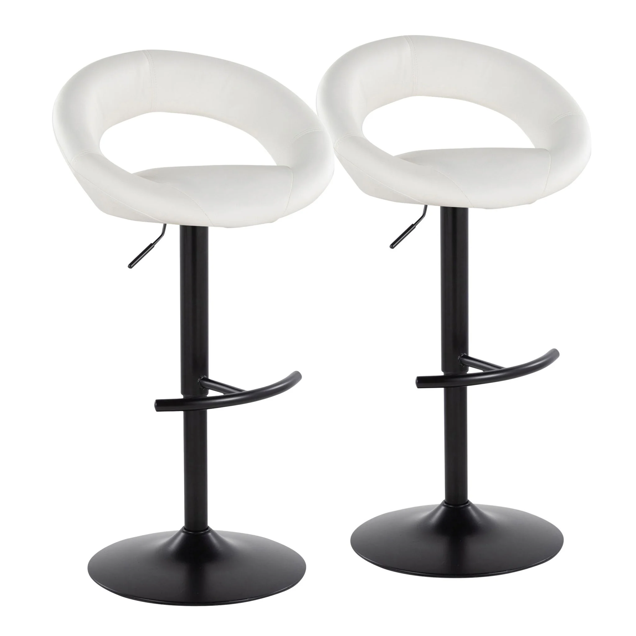 Posh - Contemporary Adjustable Barstool With Swivel & Rounded T Footrest (Set of 2) - Image 2