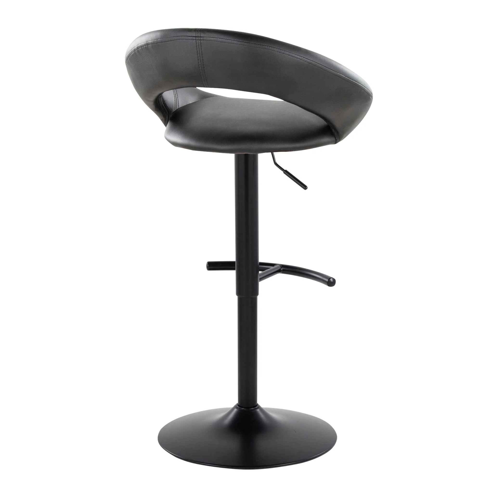 Posh - Contemporary Adjustable Barstool With Swivel & Rounded T Footrest (Set of 2) - Image 4