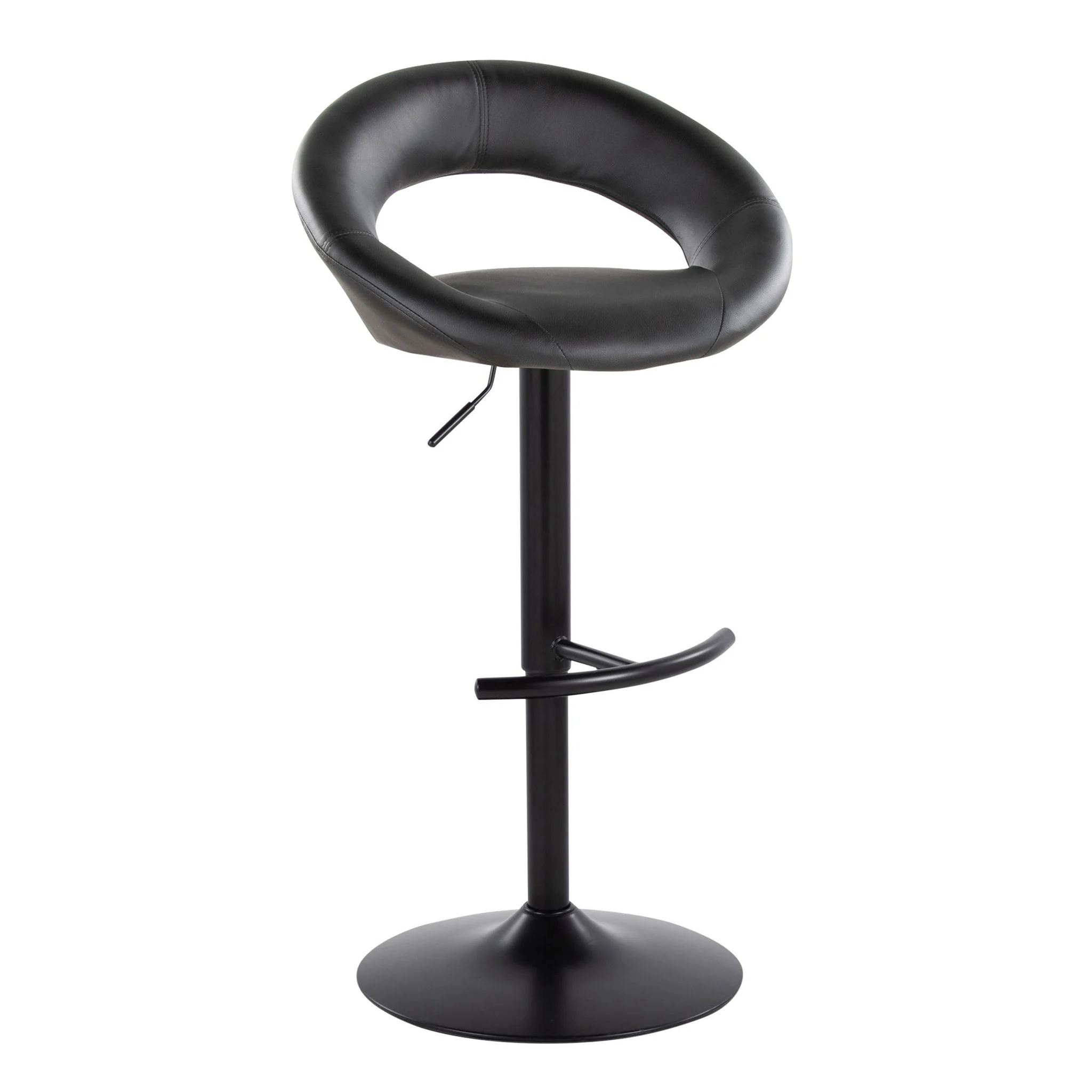 Posh - Contemporary Adjustable Barstool With Swivel & Rounded T Footrest (Set of 2) - Image 5