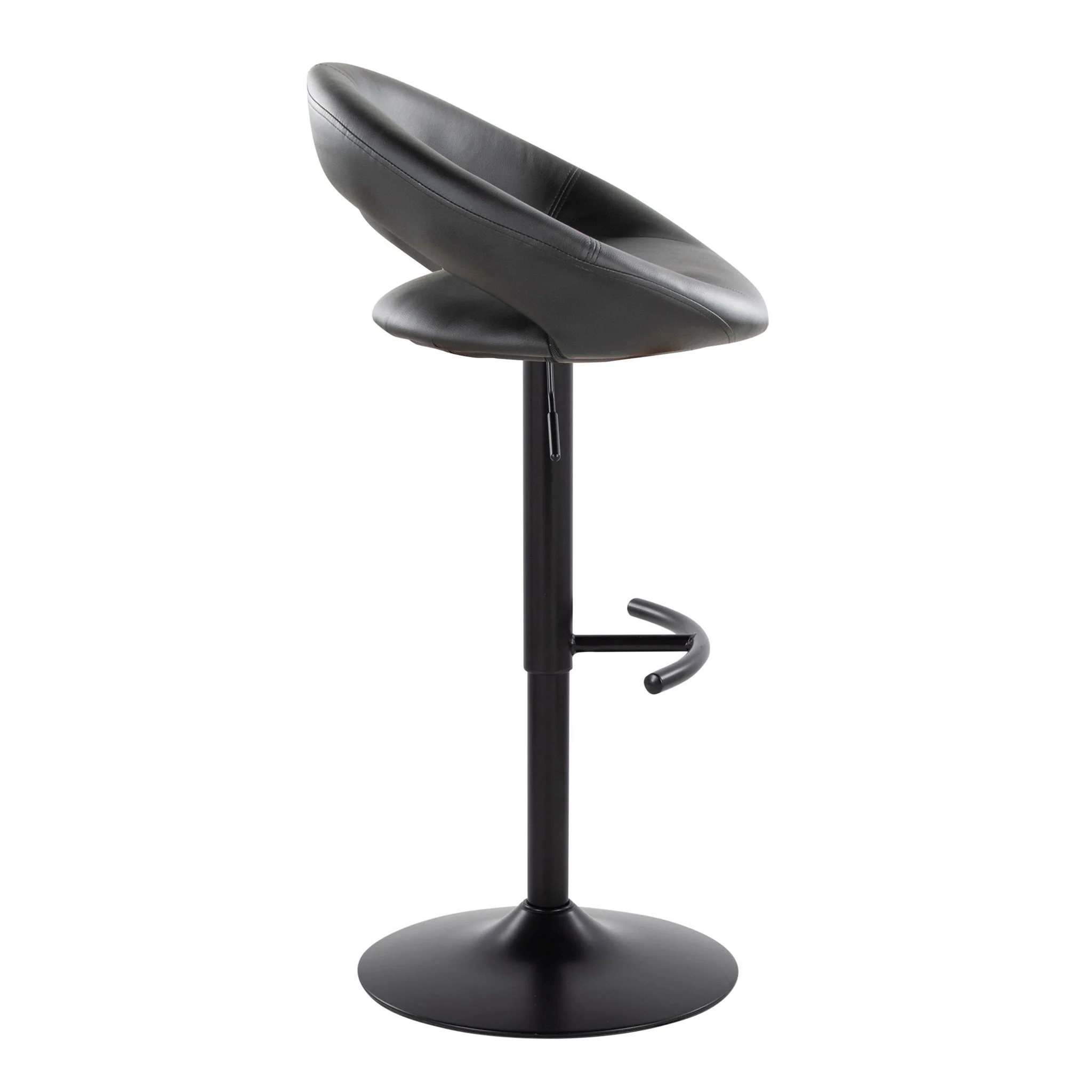 Posh - Contemporary Adjustable Barstool With Swivel & Rounded T Footrest (Set of 2) - Image 6