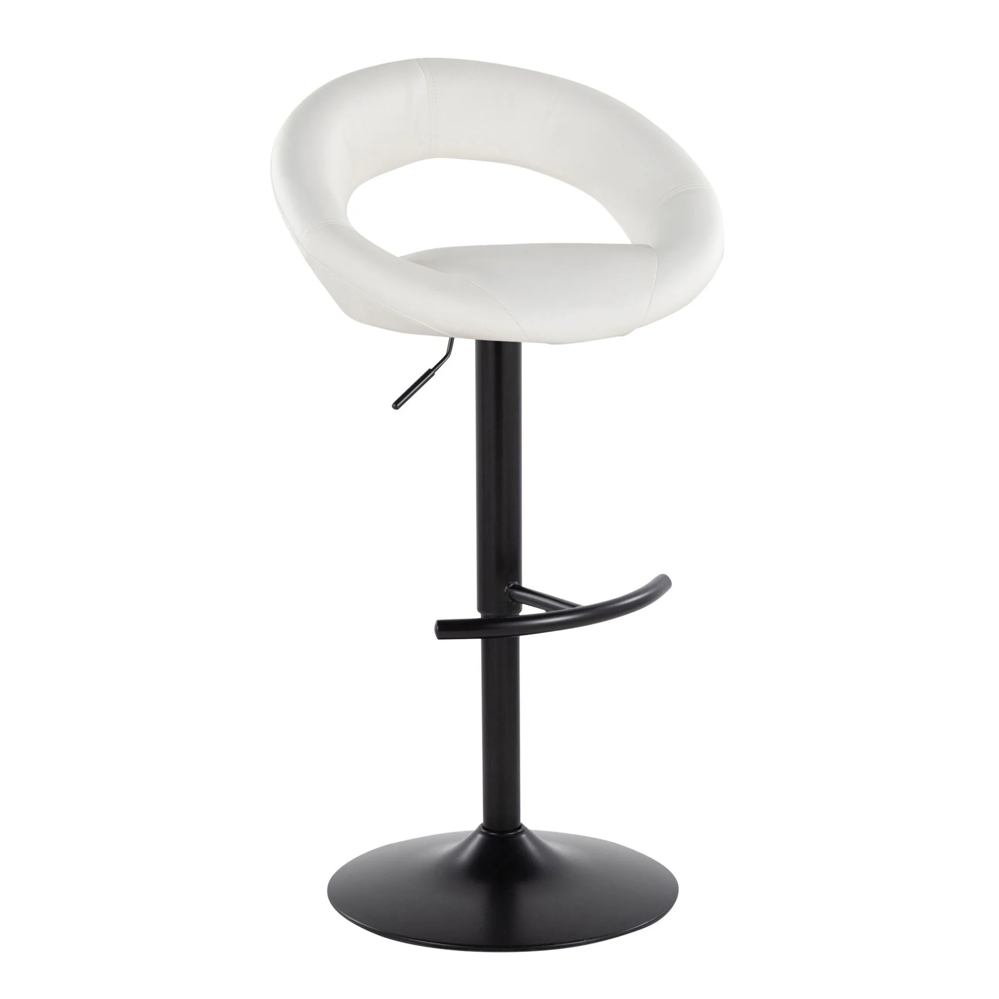 Posh - Contemporary Adjustable Barstool With Swivel & Rounded T Footrest (Set of 2) - Image 7
