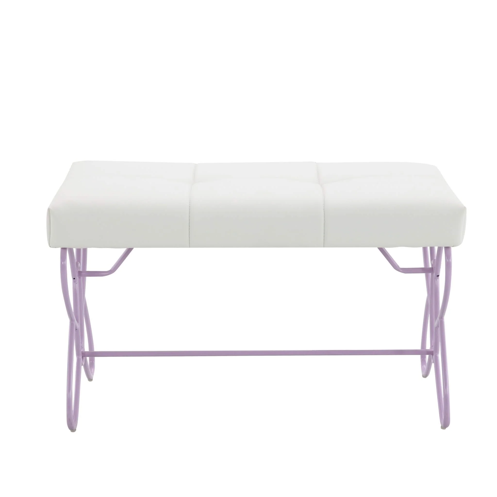 Priya II - Synthetic Leather Purple Bench - Purple / White - Image 3