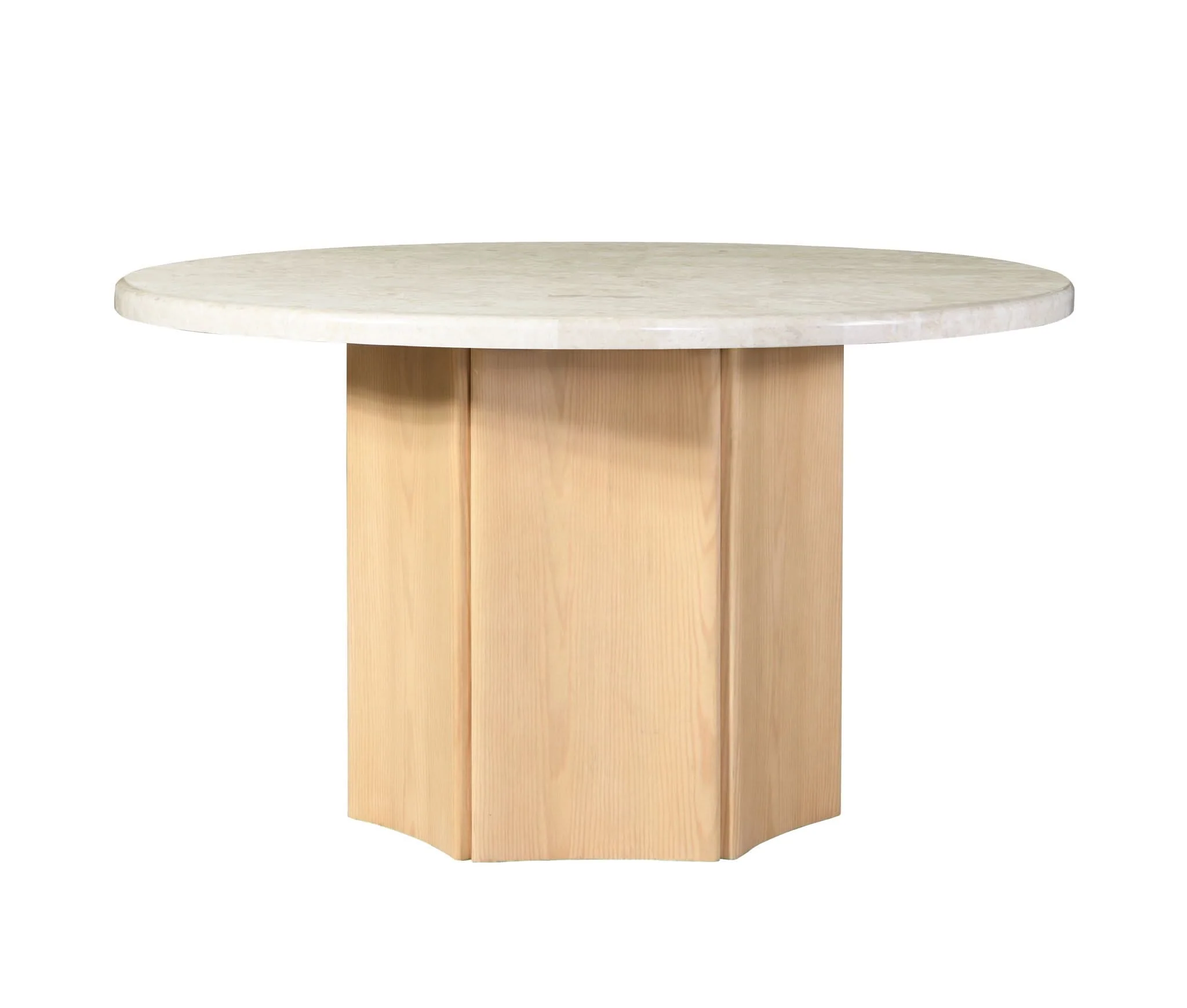 Qwin - Marble Top Round Dining Table - Natural - Image 2