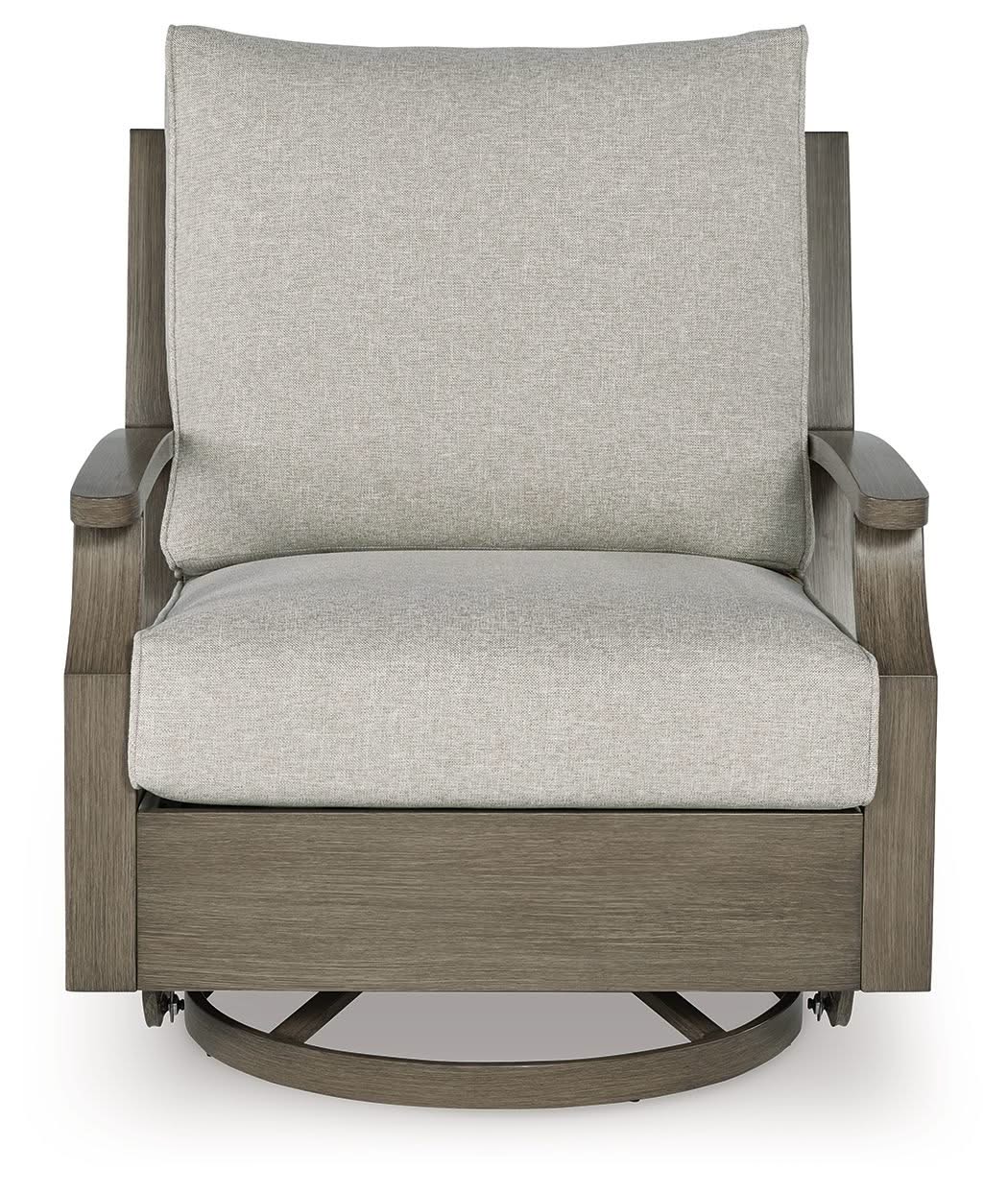 Rainier Ranch - Swivel Glider Chair With Cushion - Brown / Beige - Image 4