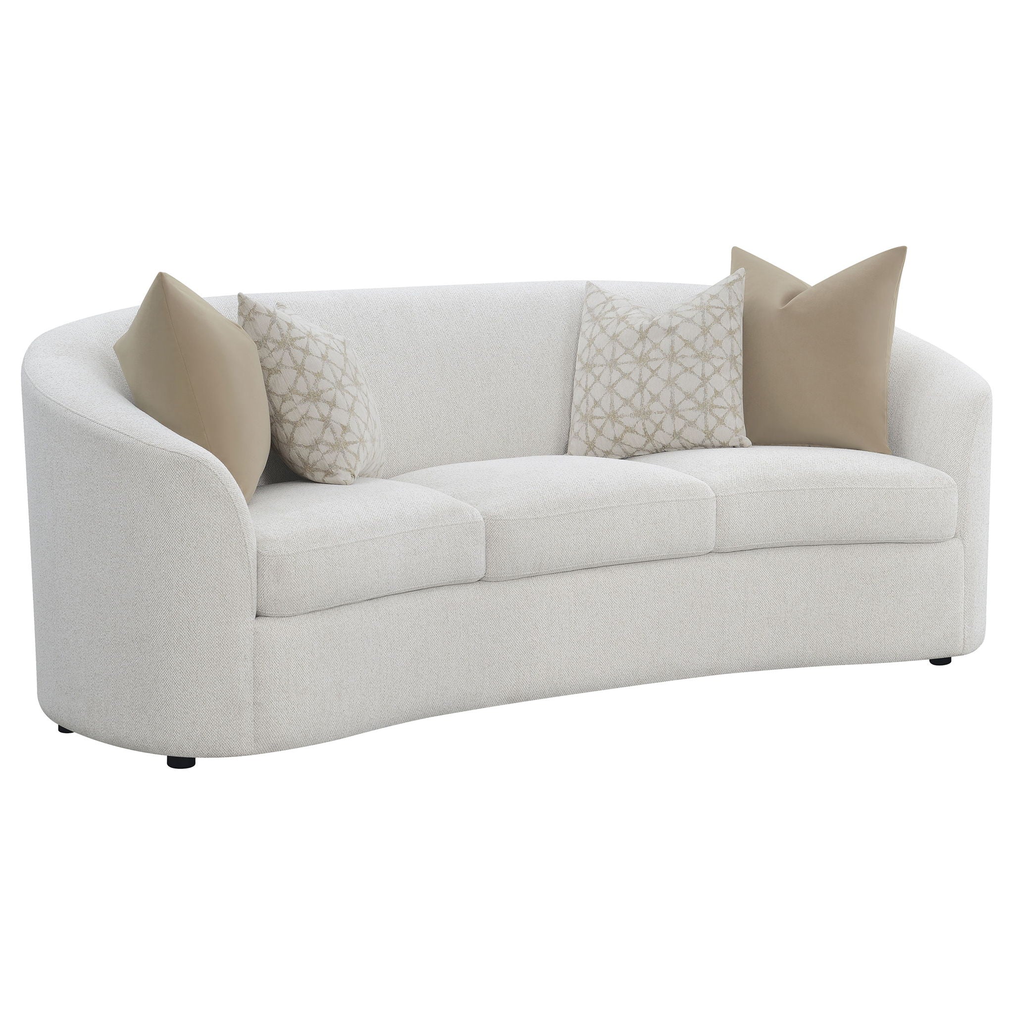 Rainn 2-piece Boucle Upholstered Sloped Arm Sofa Set Latte - Image 3