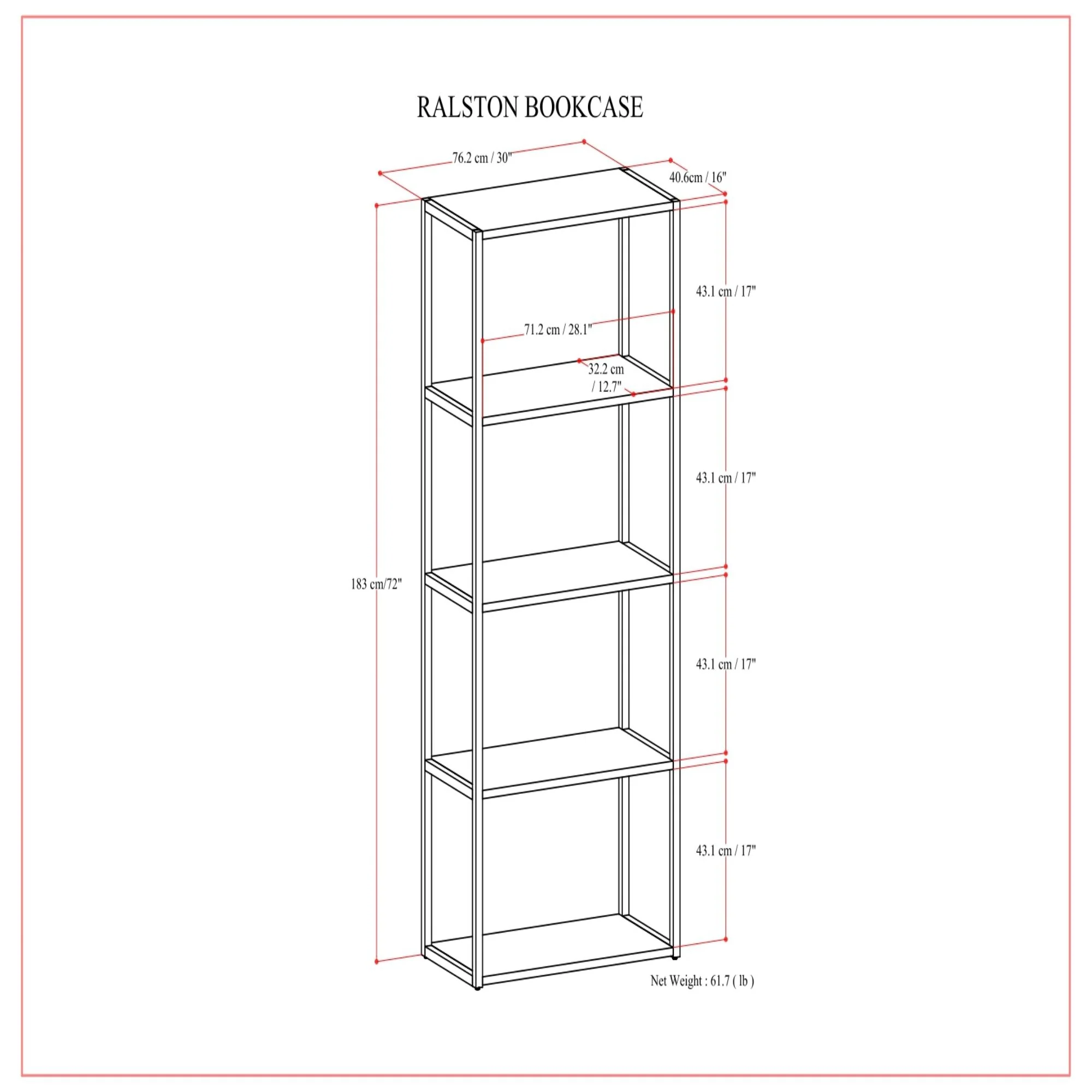 Ralston - Bookcase - Rustic Natural Aged Brown - Image 4