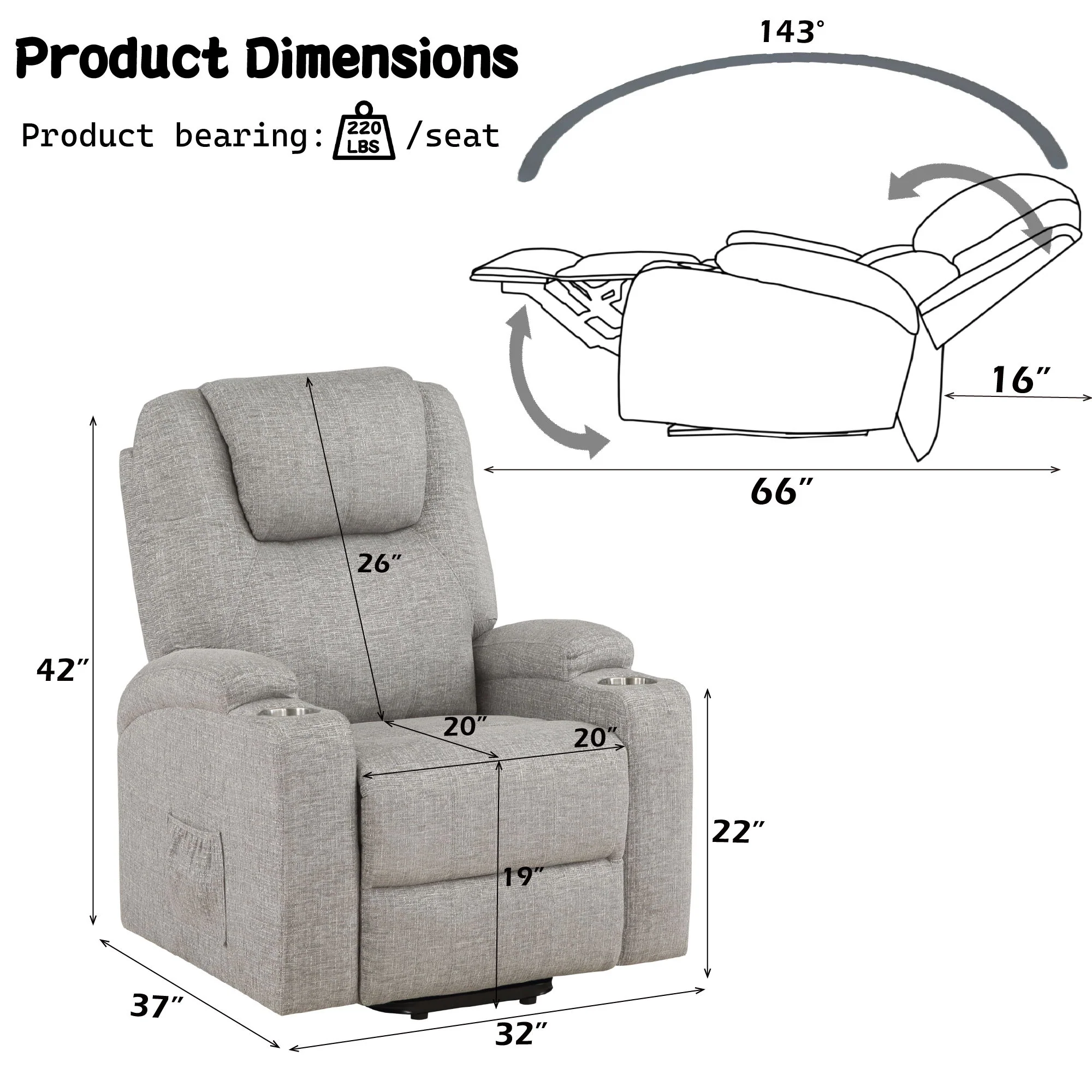 Recliner With Power Lift & Massage - Image 4