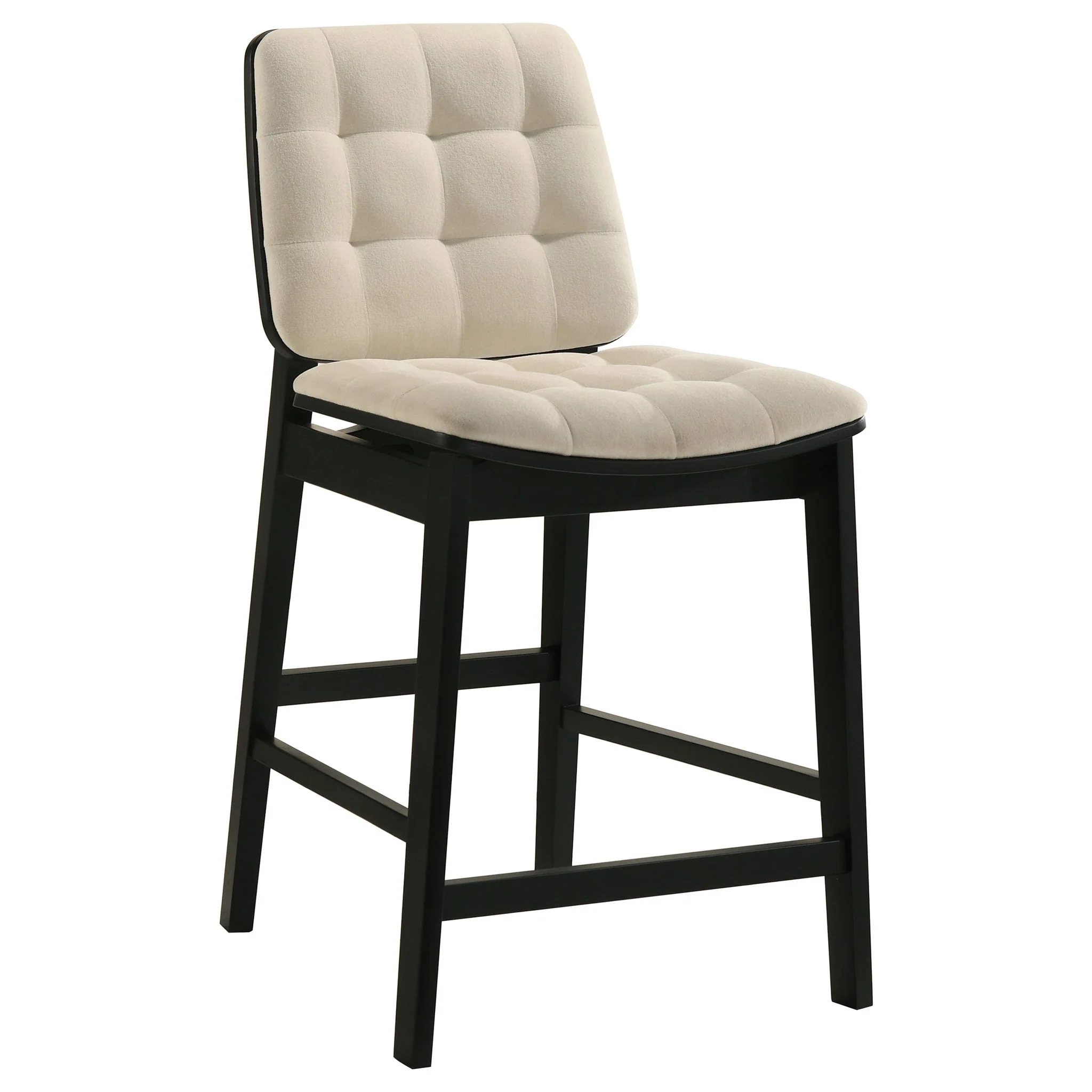 Redbridge Velvet Upholstered Counter Chair Cream and Black (Set of 2) - Image 3