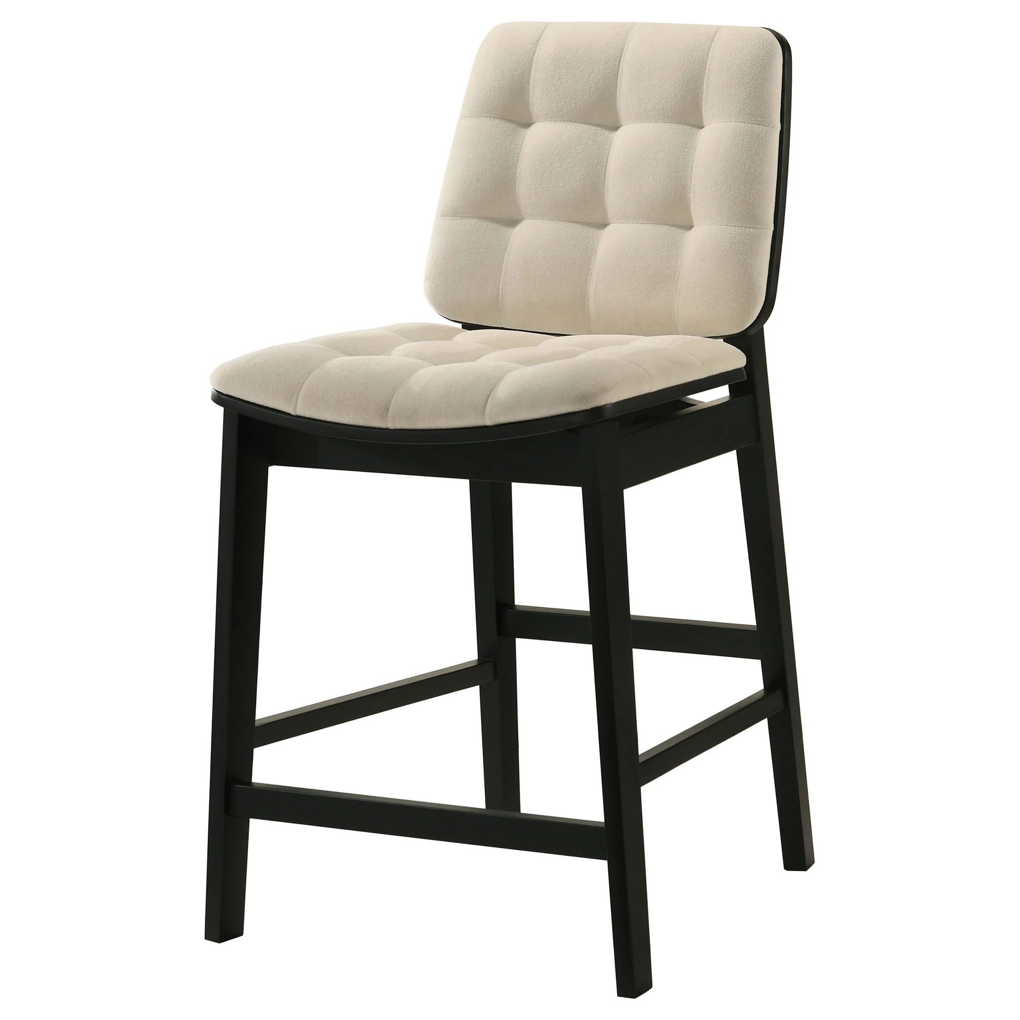 Redbridge Velvet Upholstered Counter Chair Cream and Black (Set of 2) - Image 4
