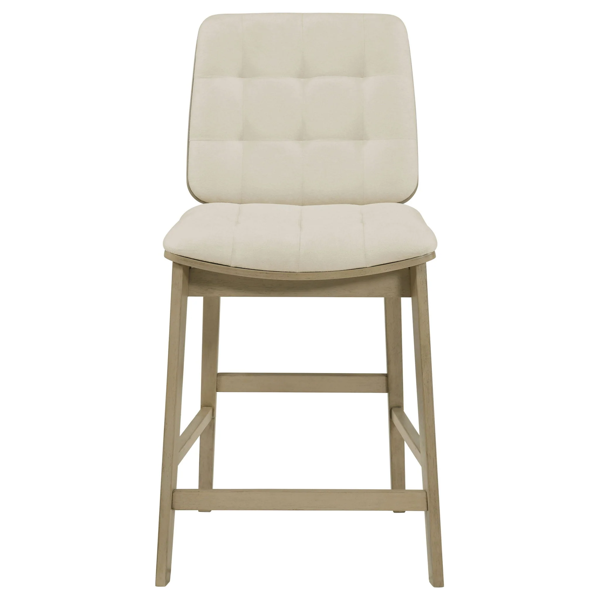 Redbridge Velvet Upholstered Counter Chair Cream and Natural Oak (Set of 2) - Image 4