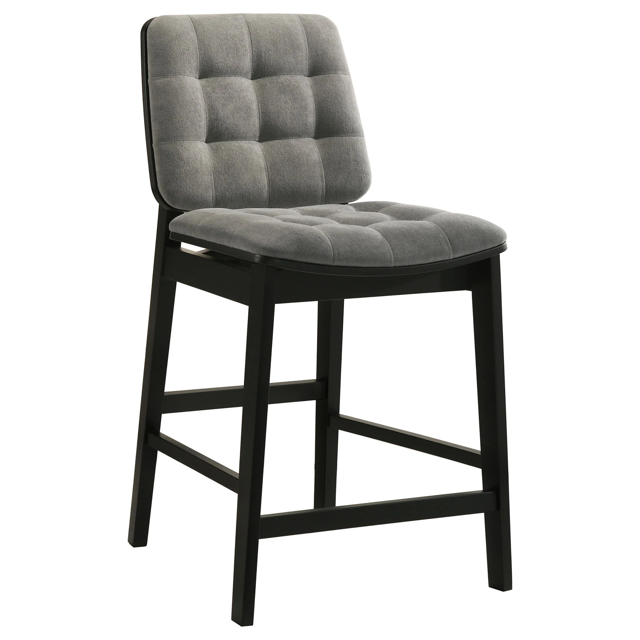 Redbridge Velvet Upholstered Counter Chair Grey and Black (Set of 2) - Image 2