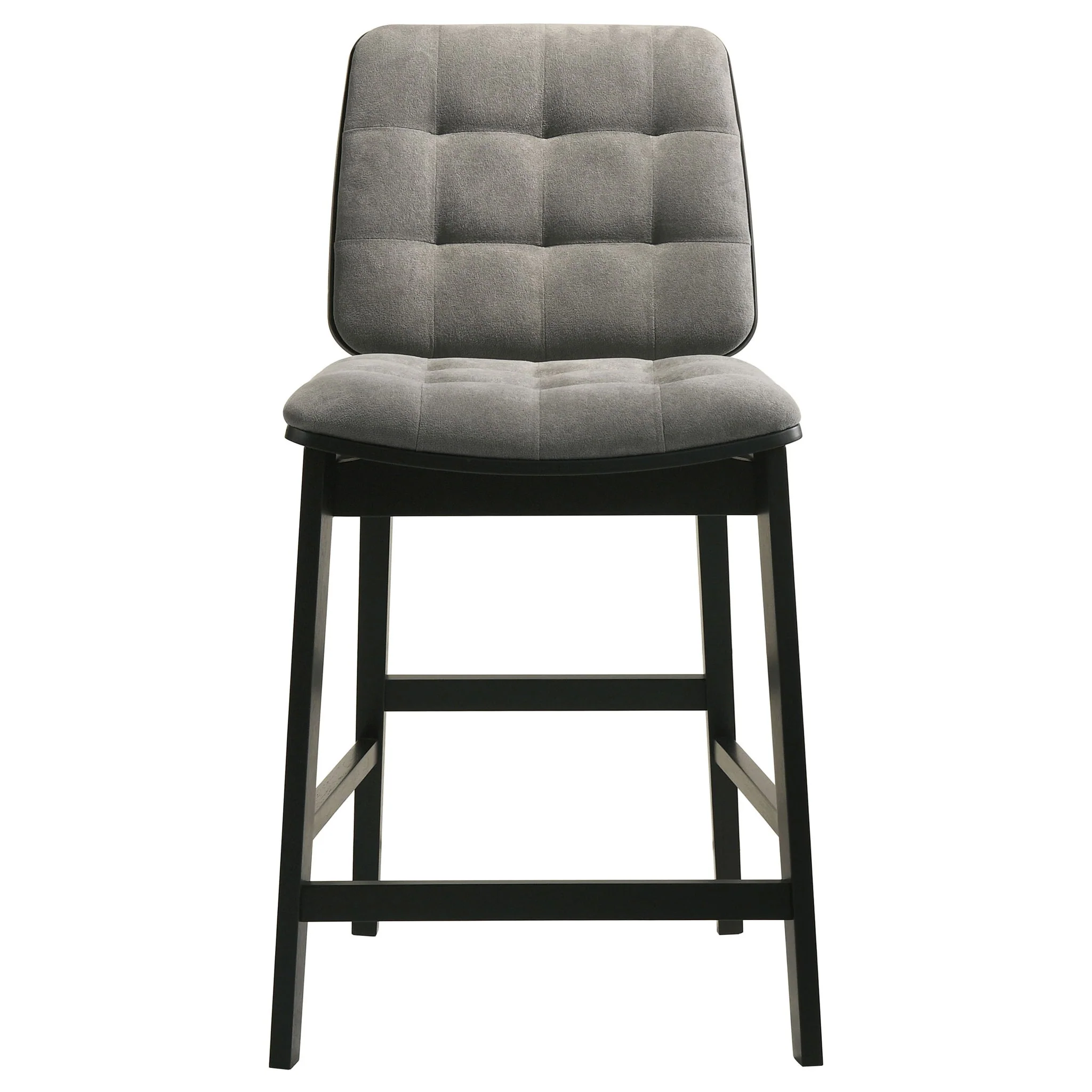 Redbridge Velvet Upholstered Counter Chair Grey and Black (Set of 2) - Image 4