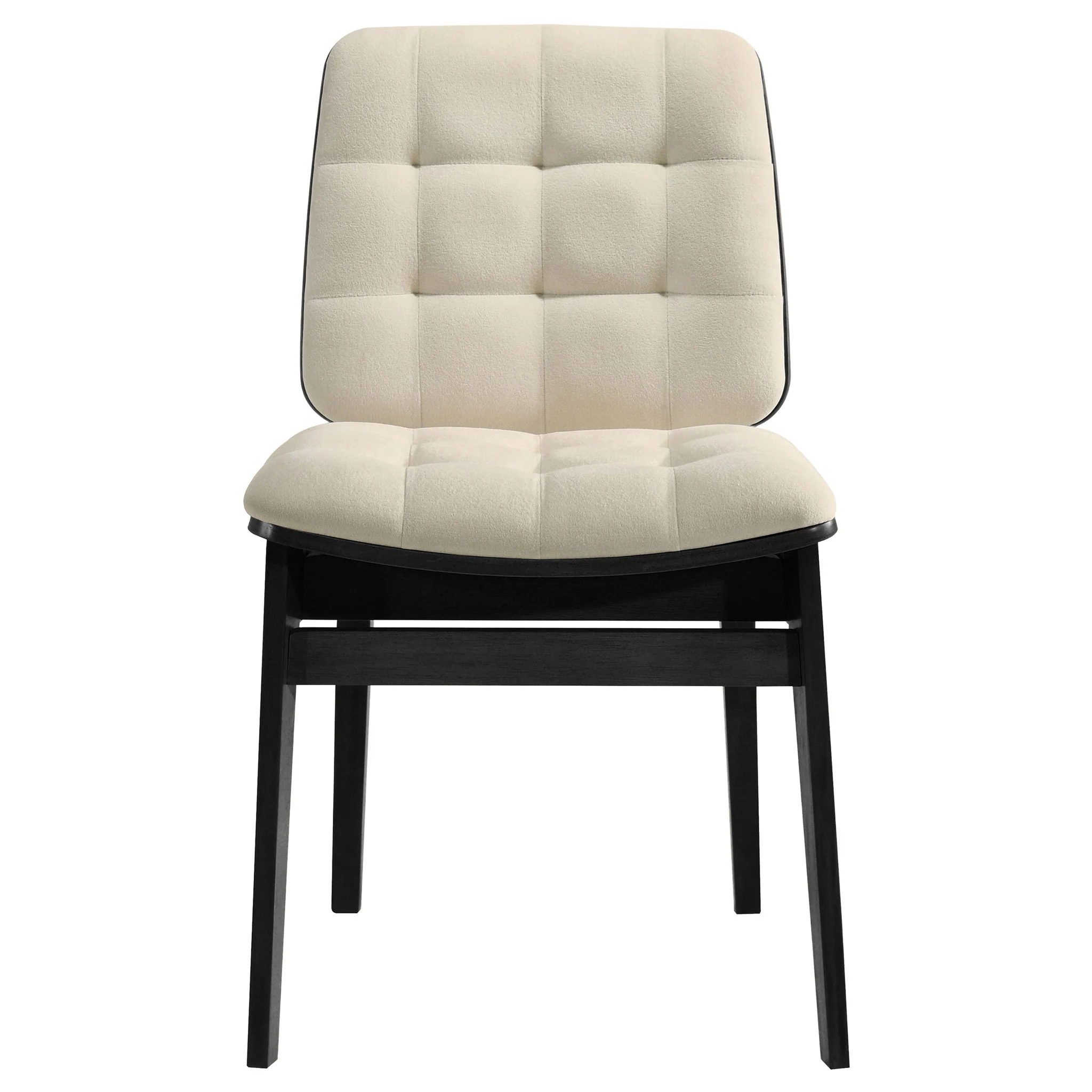 Redbridge Velvet Upholstered Side Chair Cream and Black (Set of 2) - Image 2