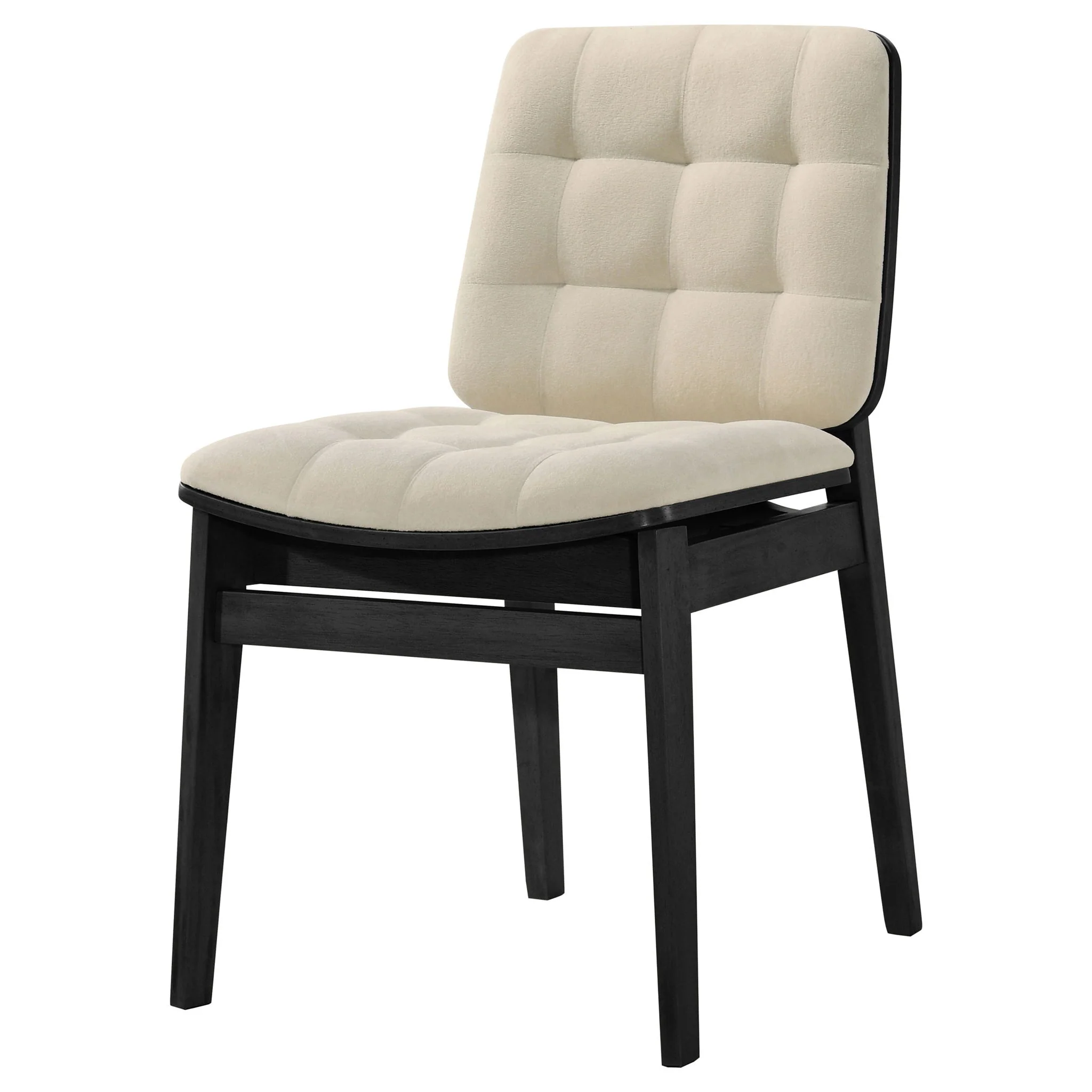 Redbridge Velvet Upholstered Side Chair Cream and Black (Set of 2) - Image 3