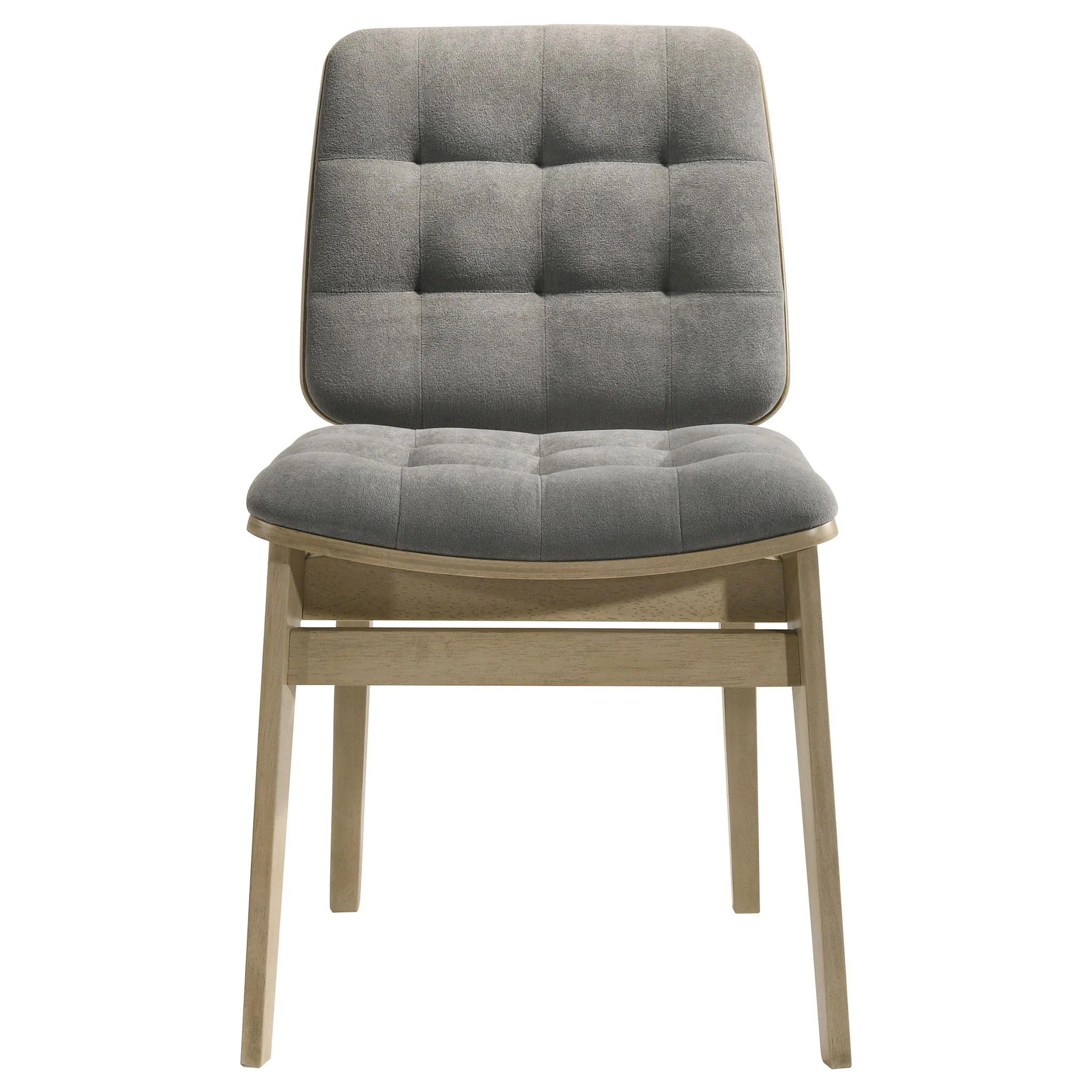 Redbridge Velvet Upholstered Side Chair Grey and Natural Oak (Set of 2) - Image 3
