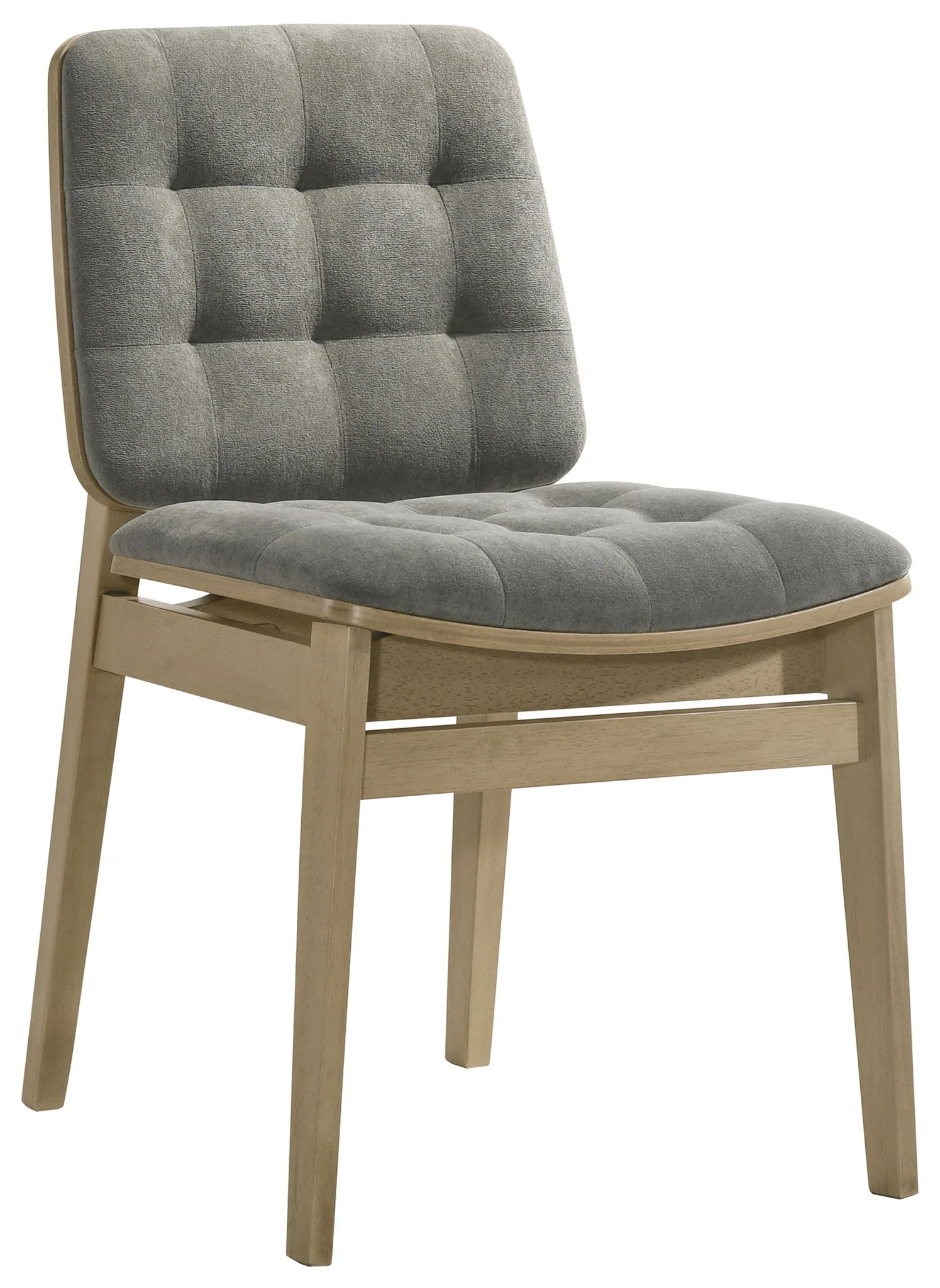 Redbridge Velvet Upholstered Side Chair Grey and Natural Oak (Set of 2) - Image 4