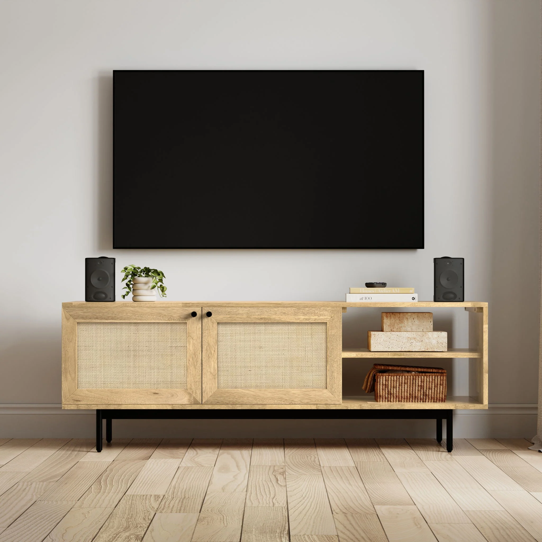 Reeves - TV Media Stand - Natural - Image 3