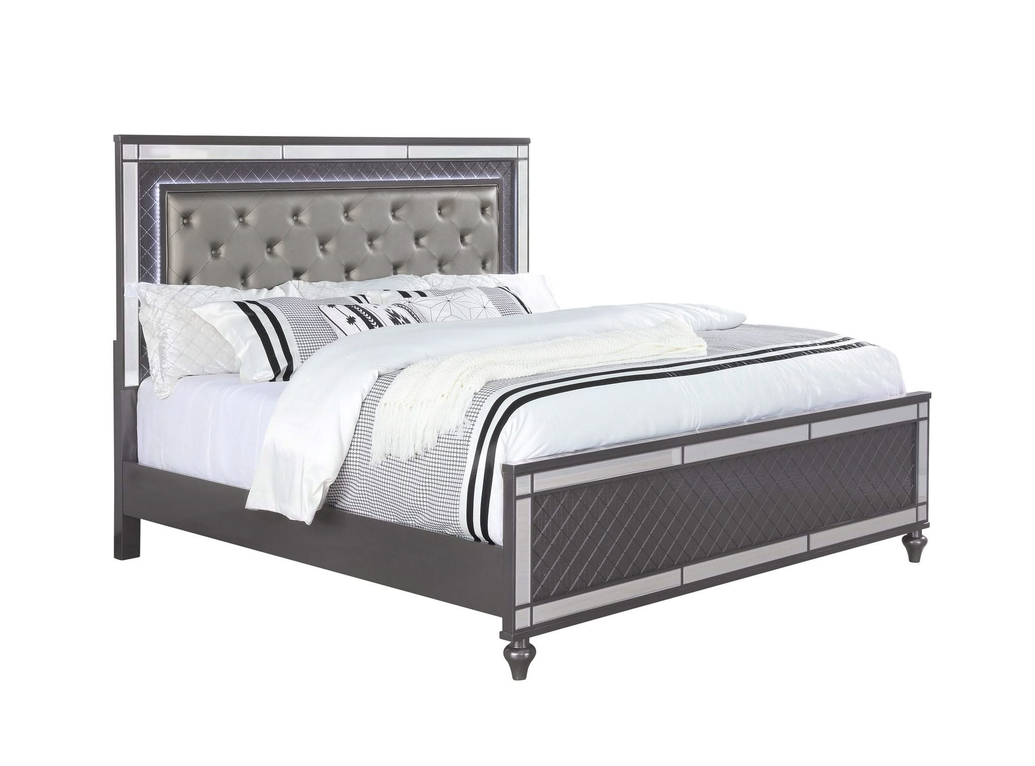 Refino - California King 4 Piece Bedroom Set - Gunmetal - Image 3