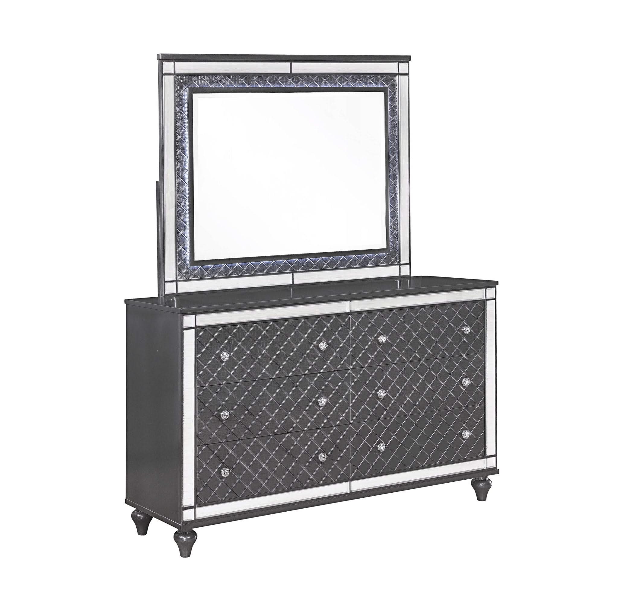 Refino - Dresser & Mirror - Gunmetal