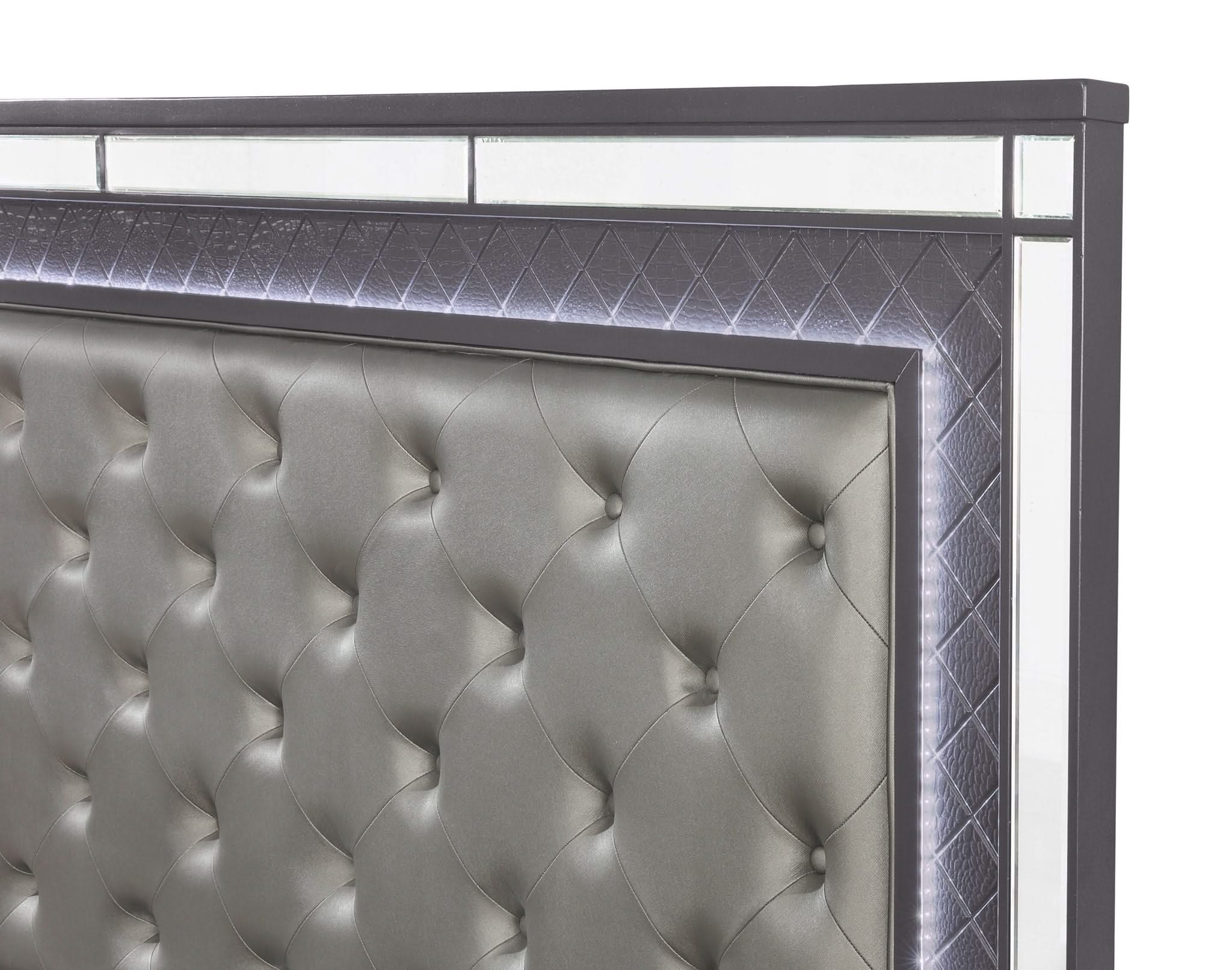 Refino - King 4 Piece Bedroom Set - Gunmetal - Image 2
