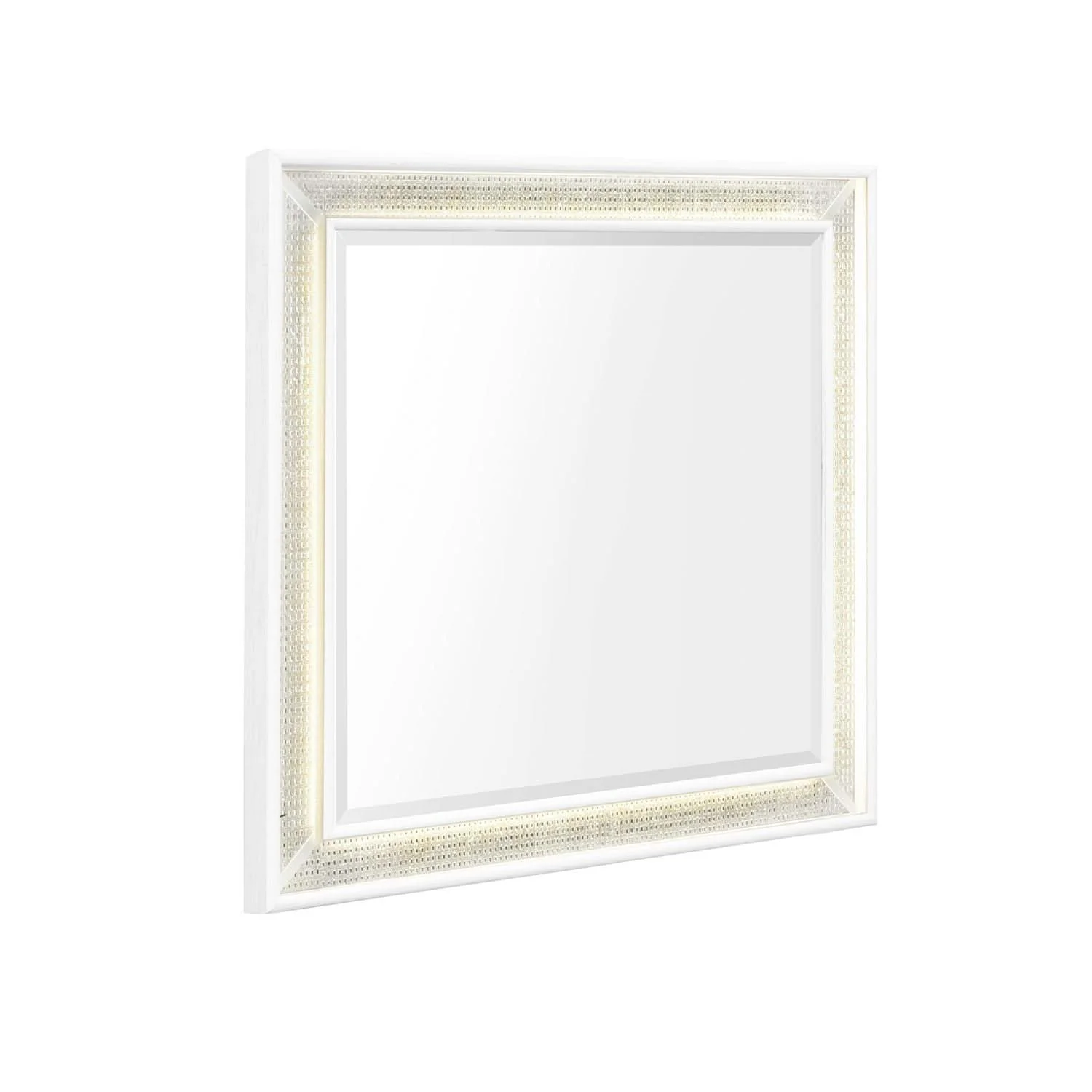 Reflections - Vanity Mirror - Pearl White & Rhinestone - Image 3