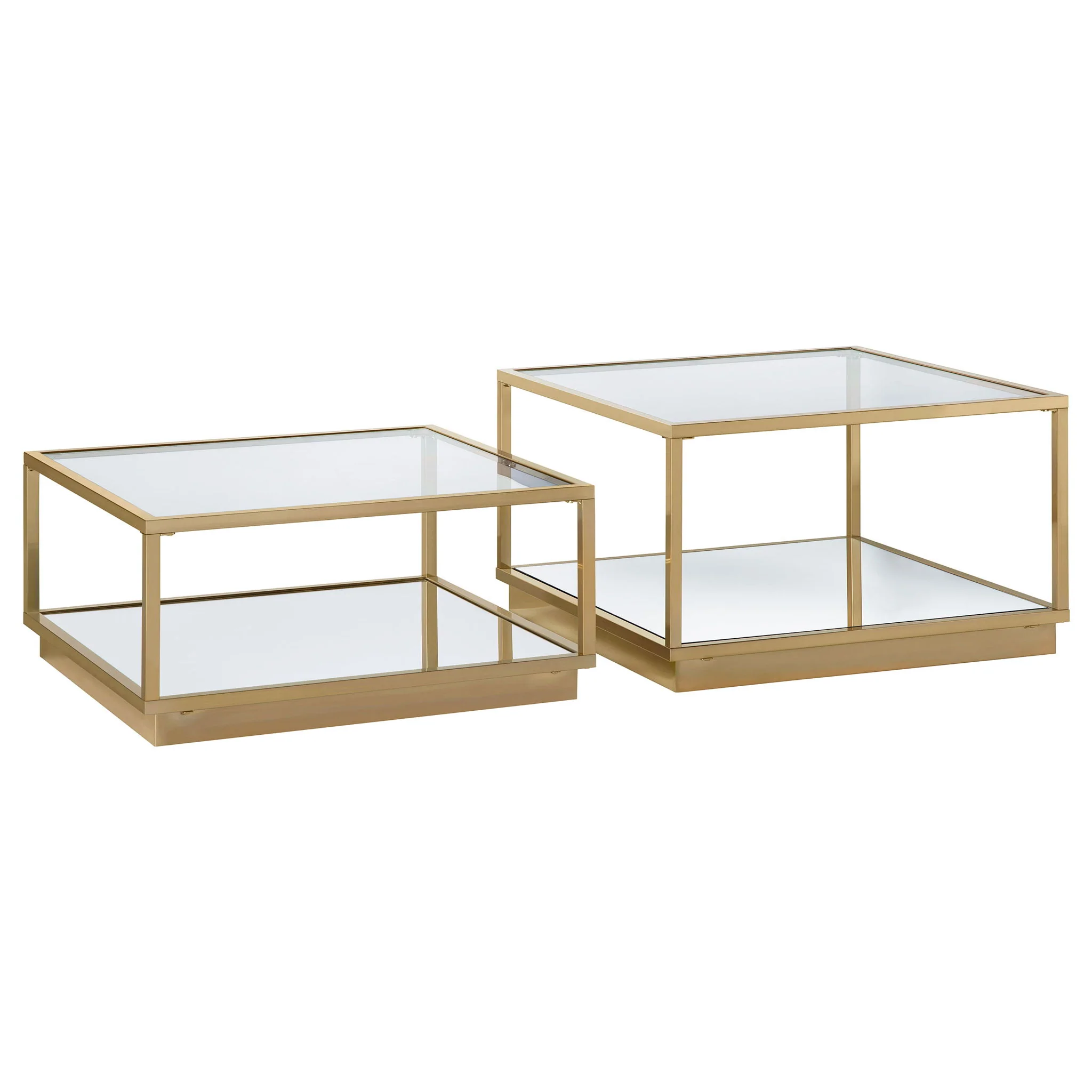 Renee 2-piece Square Coffee Table Set Rose Brass - Image 4