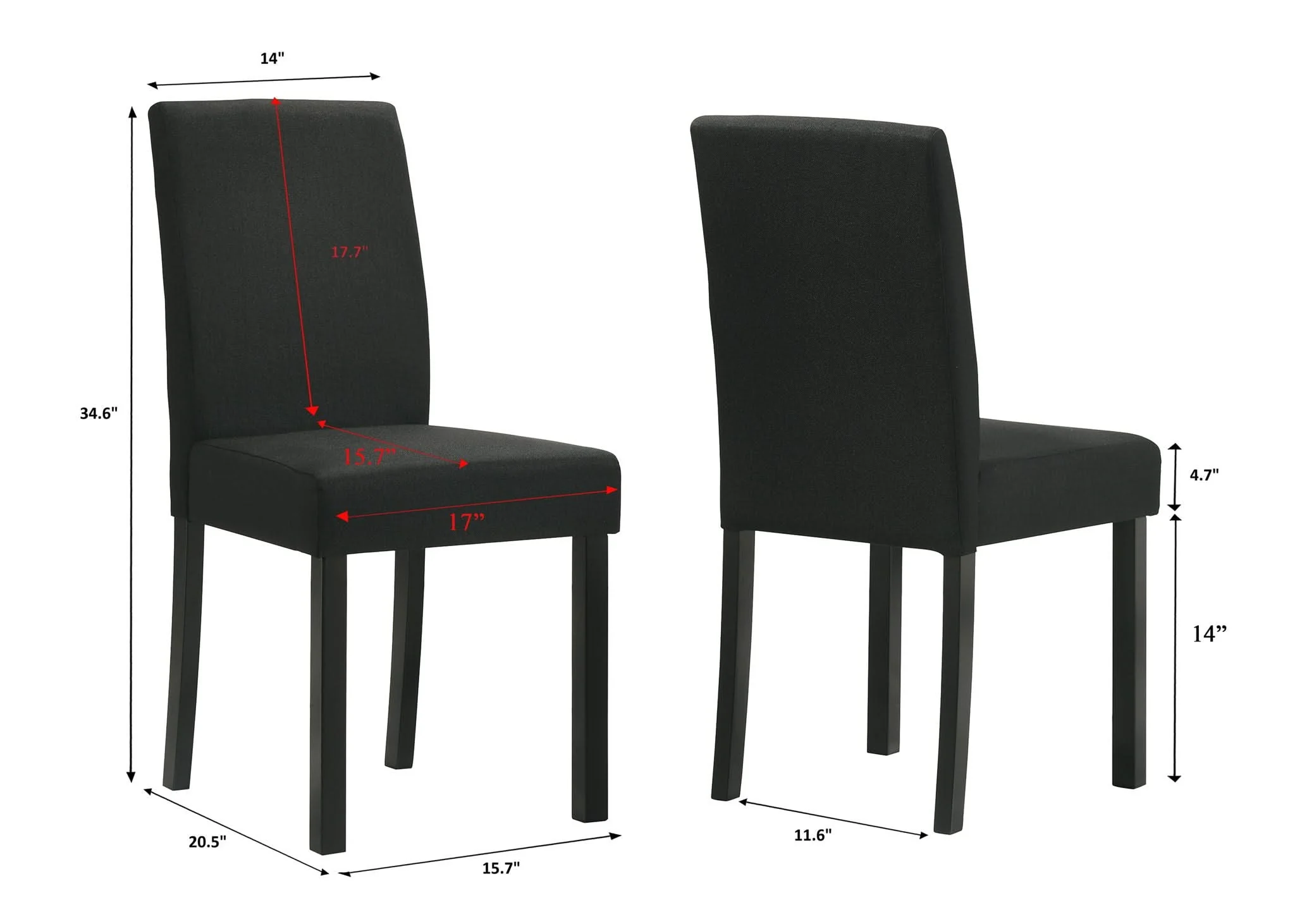 Resia - Dining Chair (Set of 4) - Black - Image 2