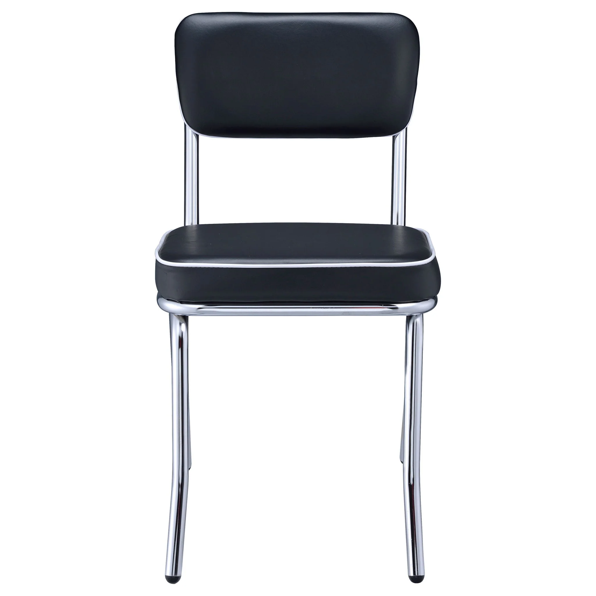 Retro Upholstered Dining Side Chair Black (Set of 2) - Image 4
