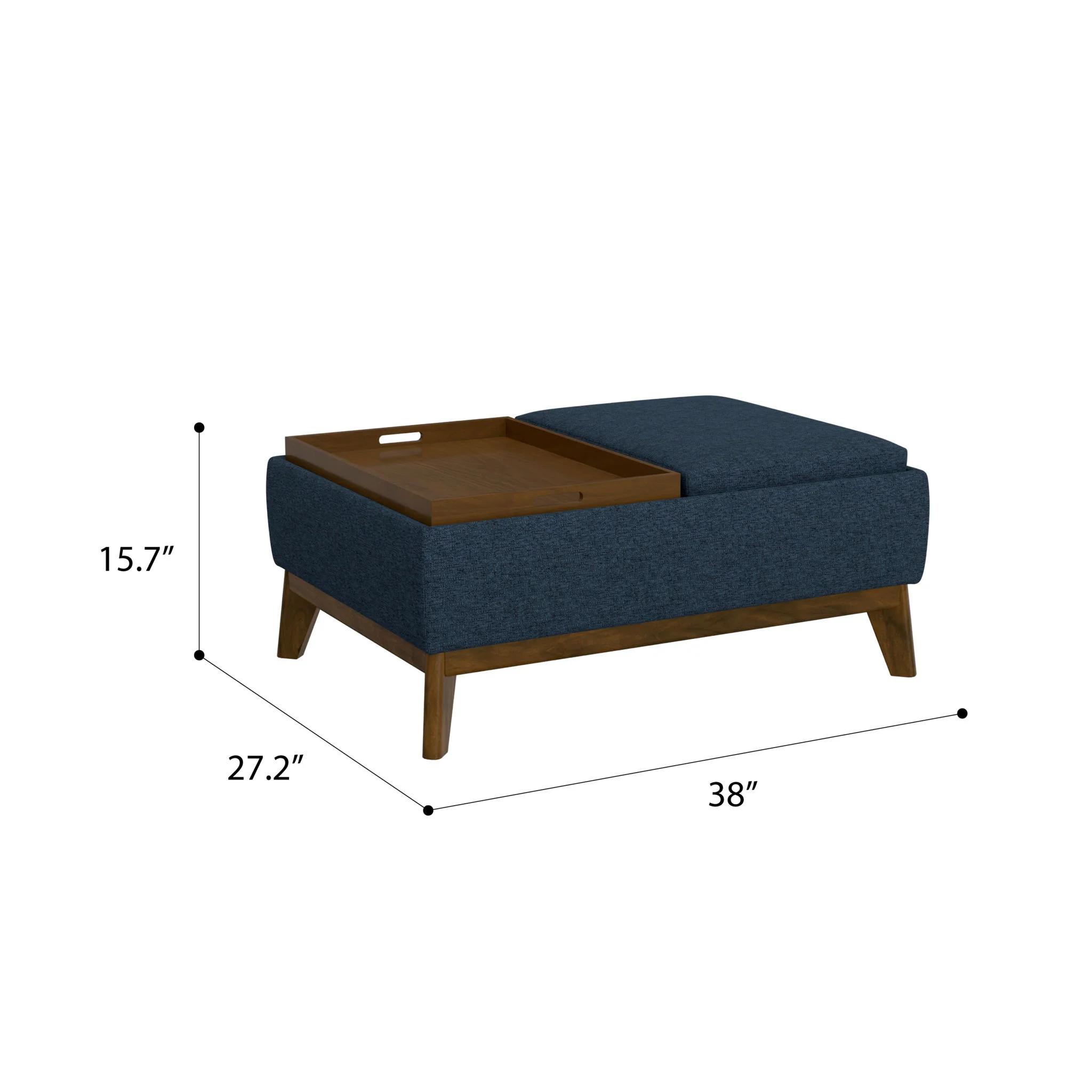 Reversible Tray Ottoman - Blue - Image 4