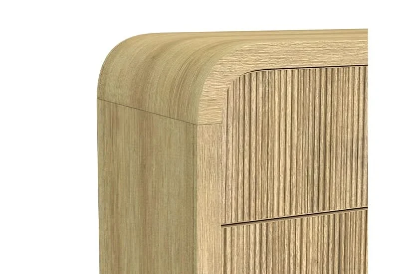 Ridgemont Natural 5-Drawer Chest with Rounded Corners and Sleek Metal Handles - Image 3